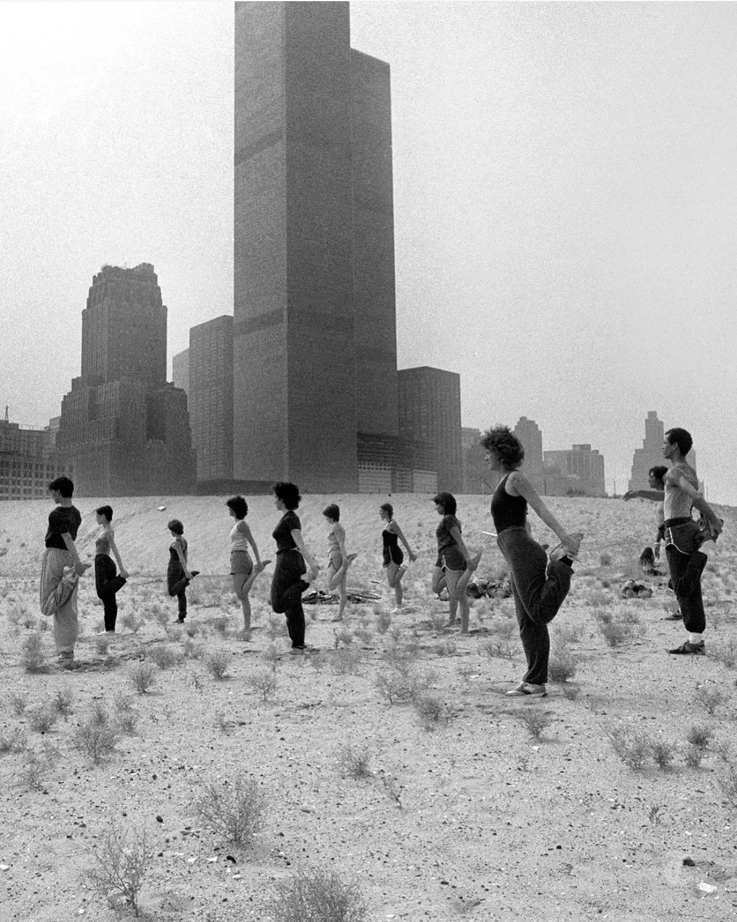 📷: Dith Pran, New York Times.
From the NYT: &ldquo;Bill T. Jones, a well-known choreographer, and dancers in an otherworldly tableau Aug 1, 1980.&rdquo;

#wtc #neverforget