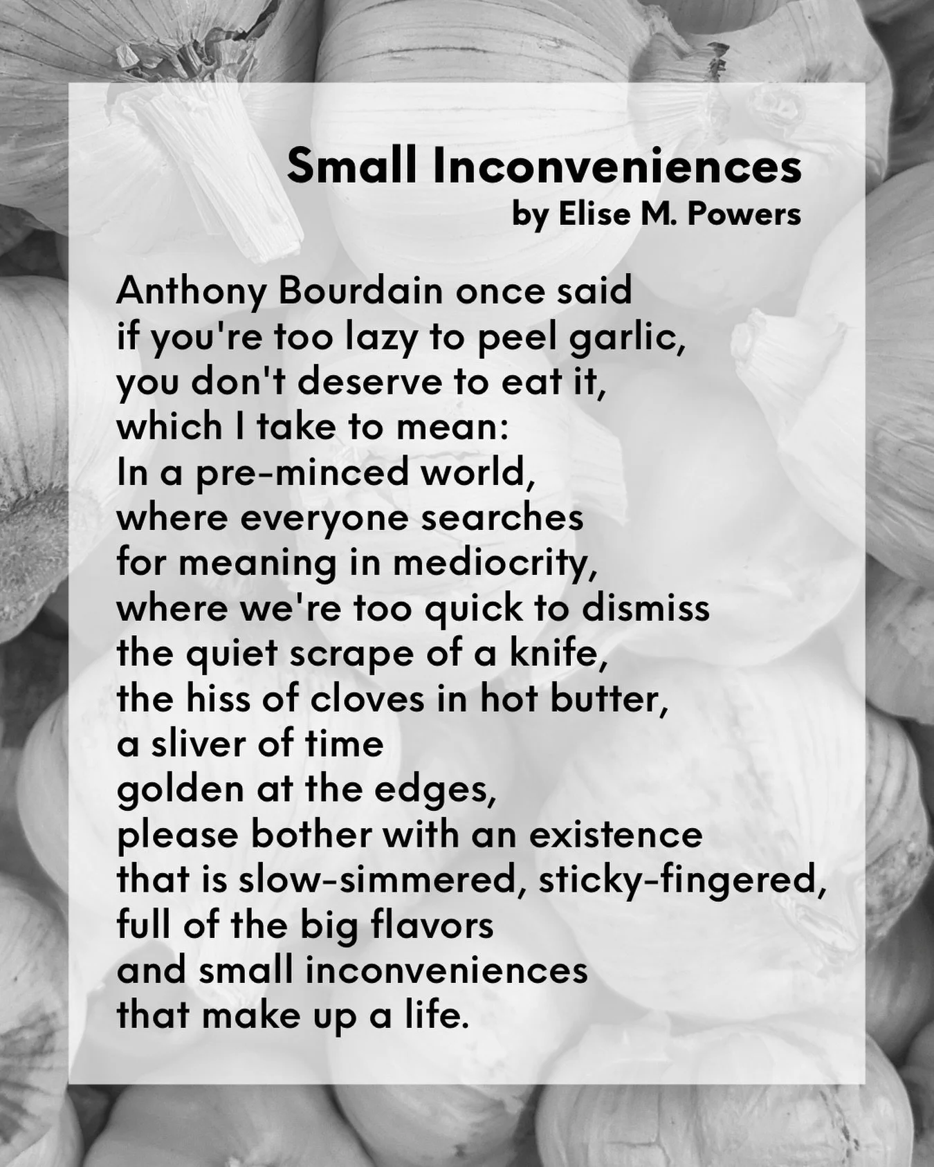 #worldpoetryday 🧄
@elisepowerspoet