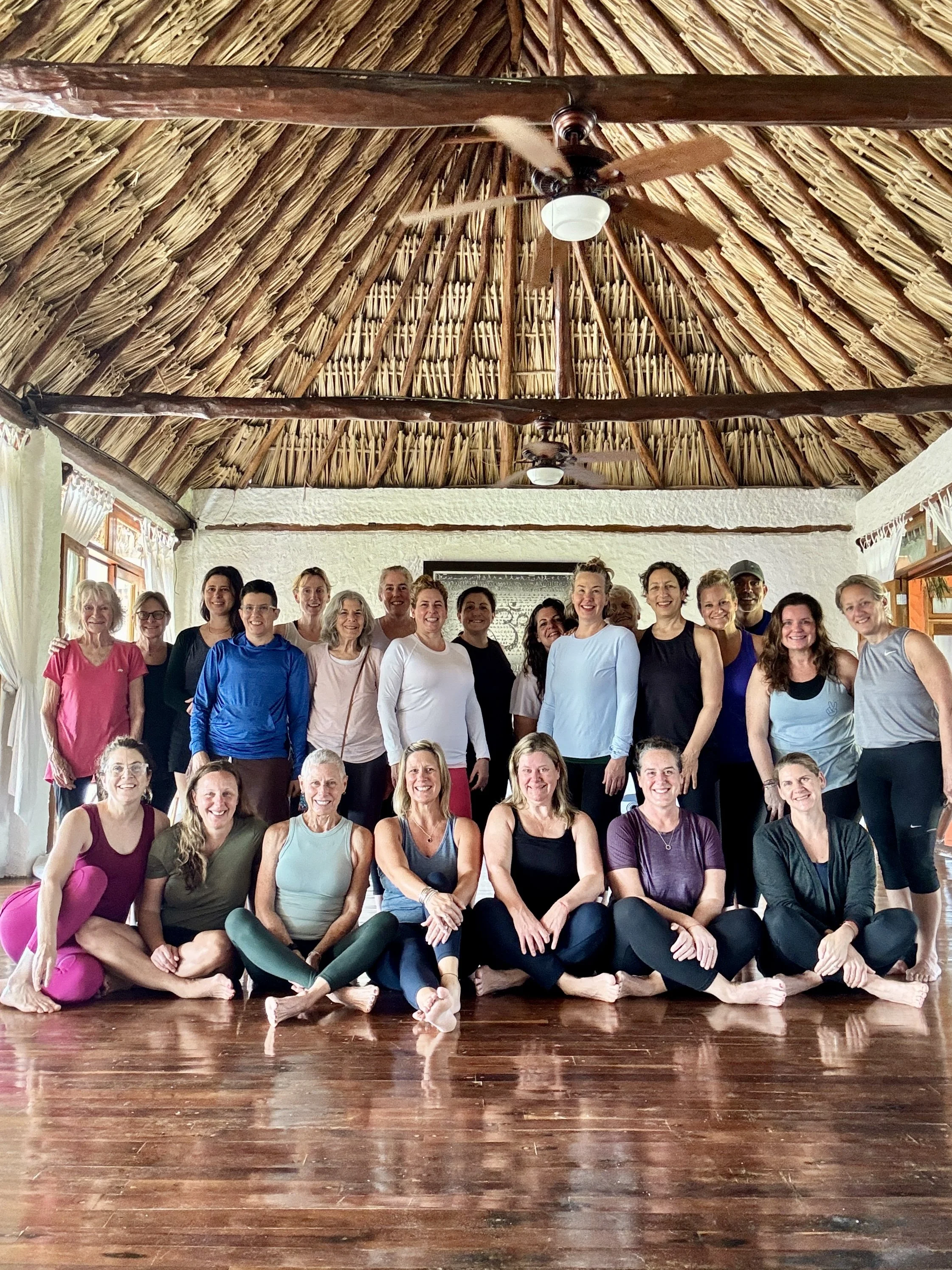 yogis in the Holbox yoga studio.