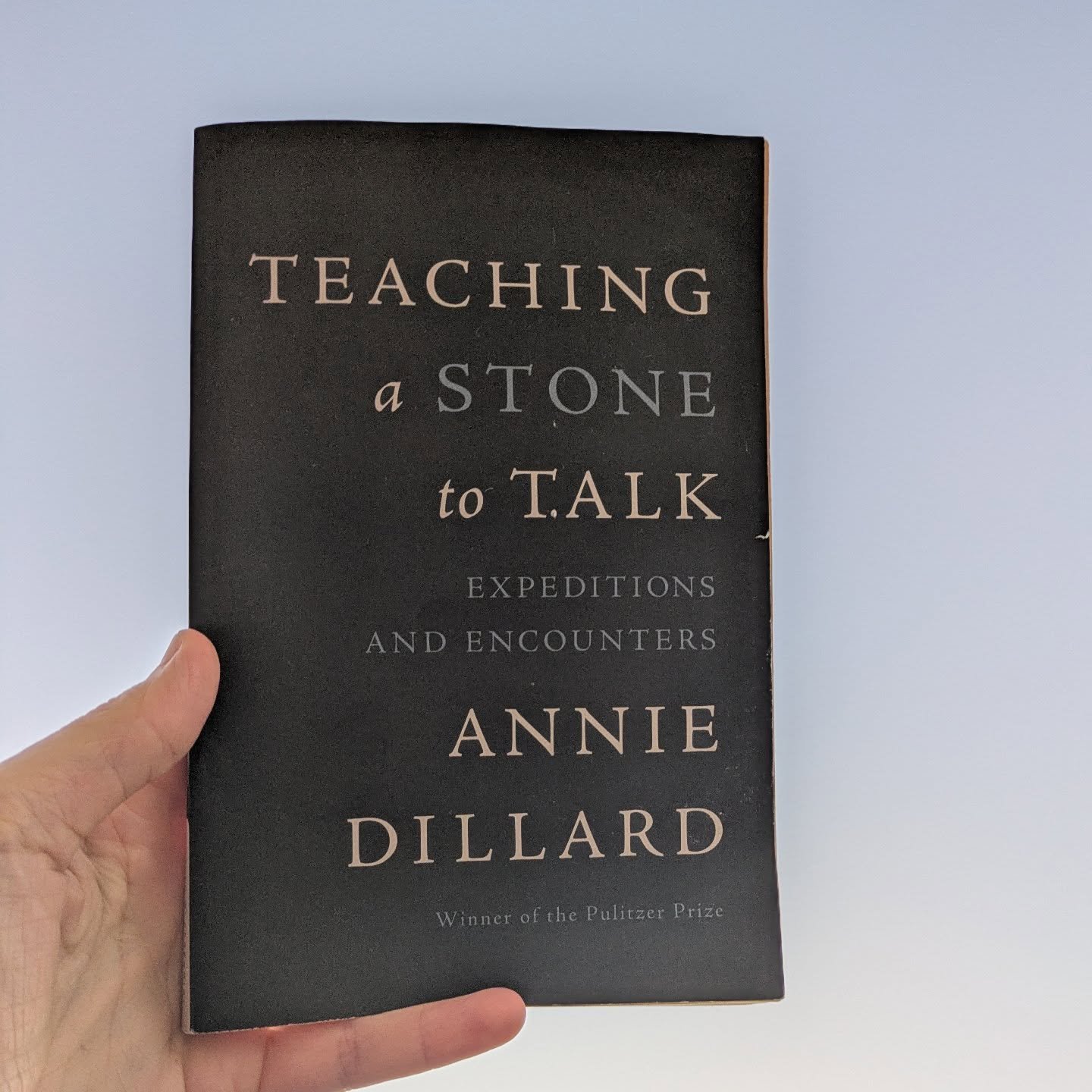Teaching a Stone to Talk Expeditions and Encounters by Annie Dillard was always going to be fantastic. It's Annie Dillard, it would be surprising if I didn't love it. This collection of essays came to me at the exact right moment, which was right at 