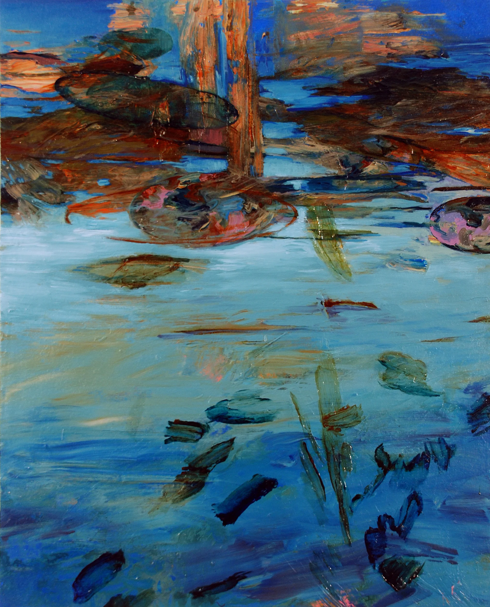 NEAR THE SURFACE. Acrylic on canvas, 36 x 30 inches, 2014 (not available)