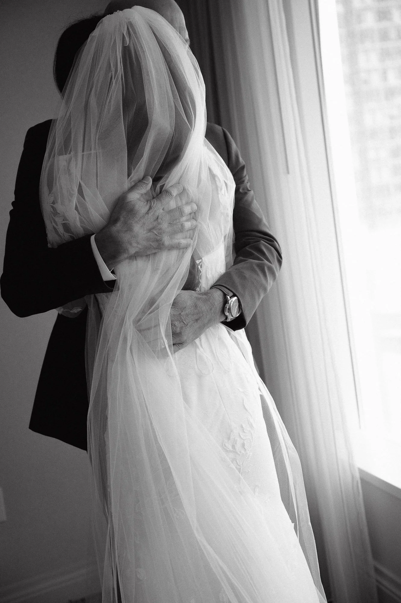 Father of the Bride's first look photographed at the Baltimore Marriott Waterfront Hotel