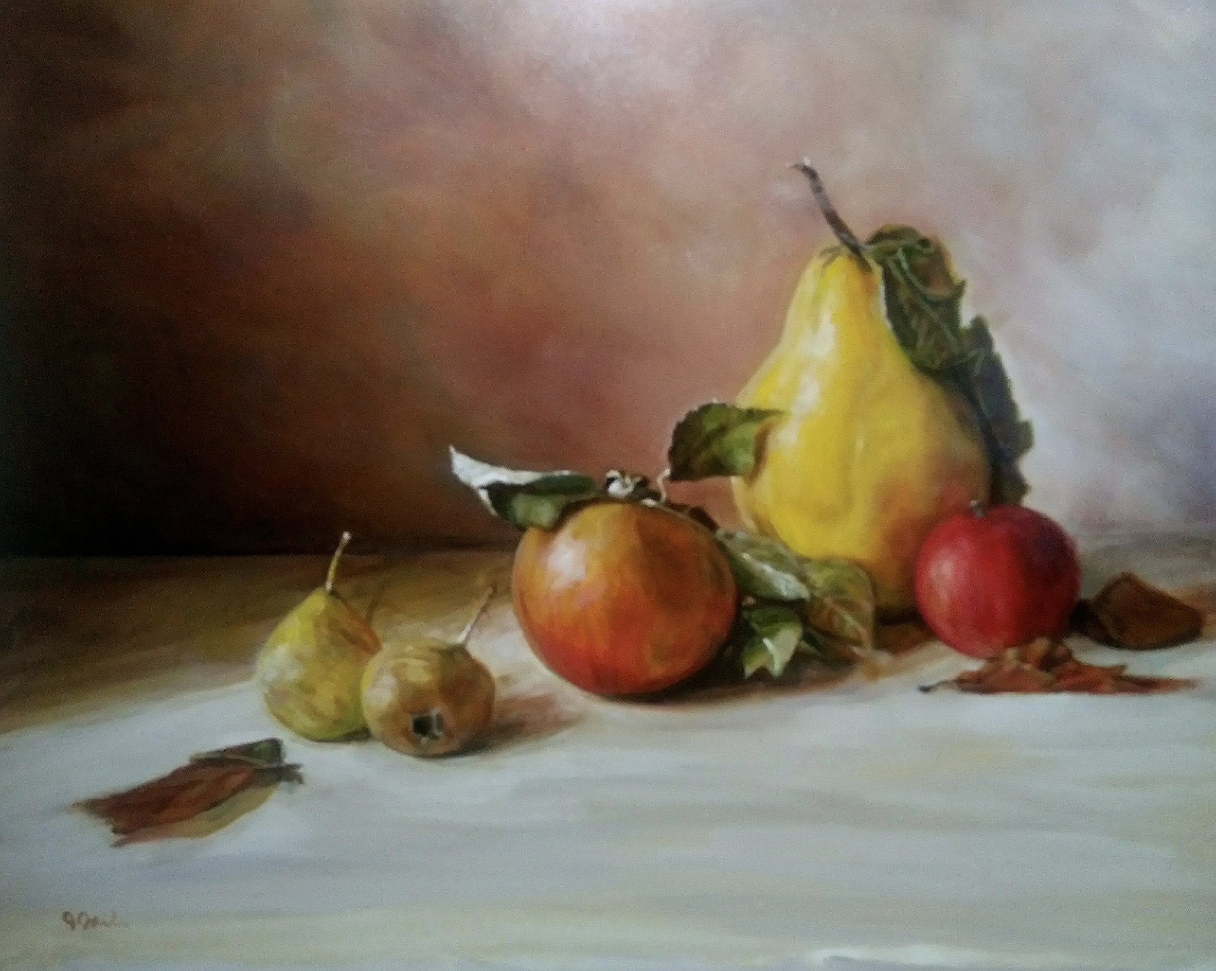 Quince, Apples, Pears, and Leaves, 2021