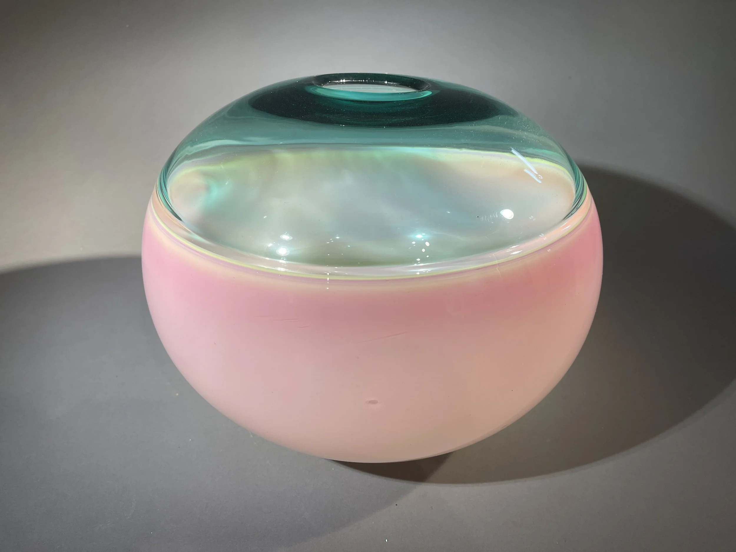 Sonja Blomdahl, Teal and Pink Encalmo , Blown Glass, 10.5 × 12 × 12” $5,800