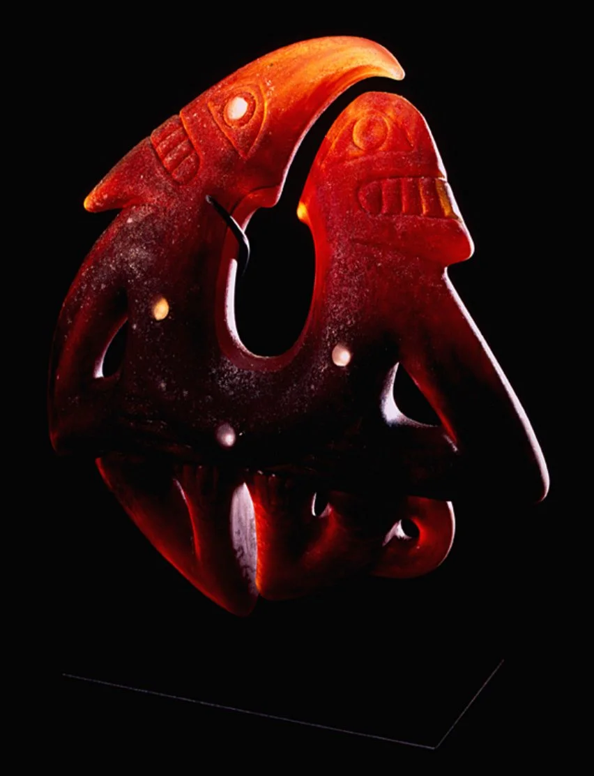 William Morris, Amulet , Sculpted Glass, 7 × 7 × 3” $16,000