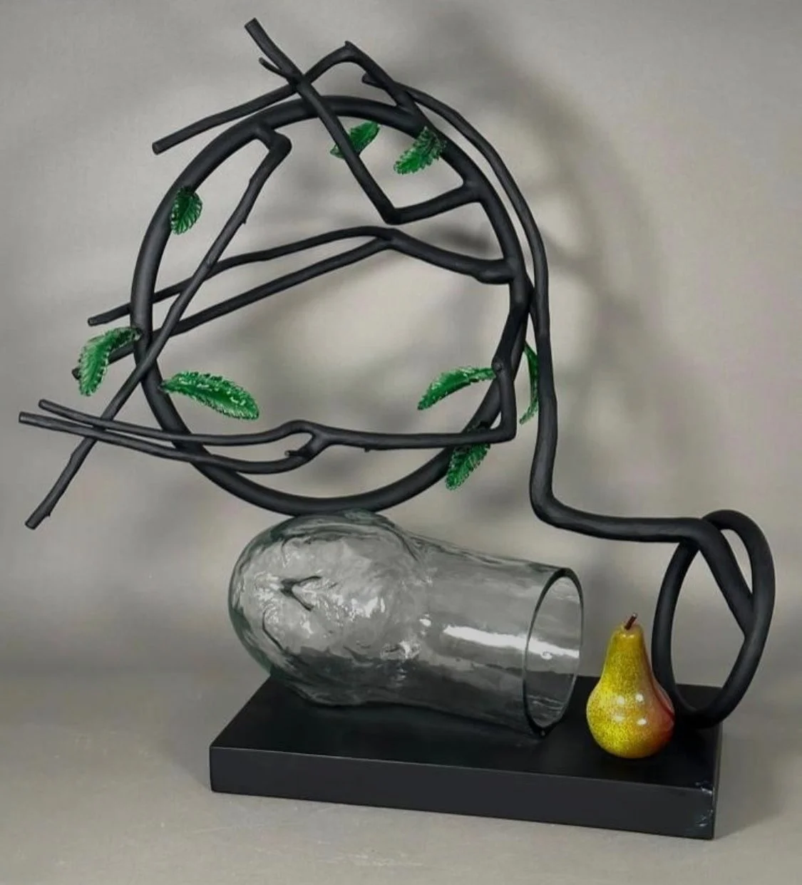 Joey Kirkpatrick and Flora Mace, Nature’s Laureate , Blown Glass and Painted Wood, 32 × 30 × 18” $12,600