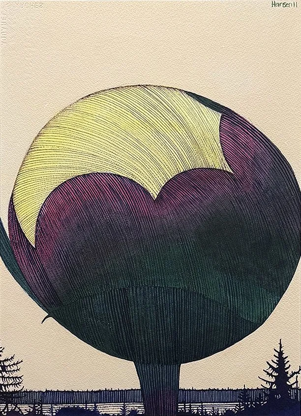   Peony Landscape - 2011 ,  Watercolor on Paper,  25” × 21”  framed ,  $1,650 