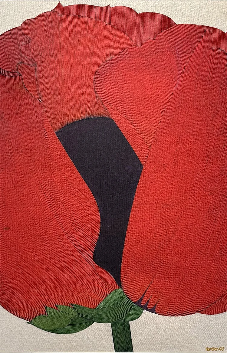   Poppy - 2003 ,  Watercolor on Paper,  31.75” × 24.5”  framed ,  $2,700 