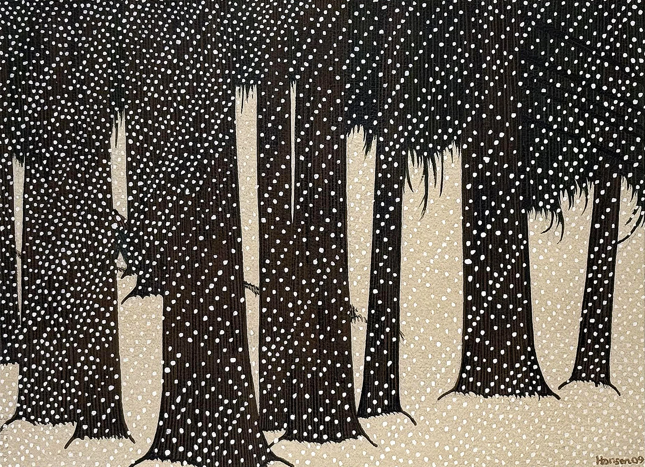   Winter Snowstorm - 2009 ,  Watercolor on Paper,  19.75 x” × 23.5”  framed ,  $1,650 