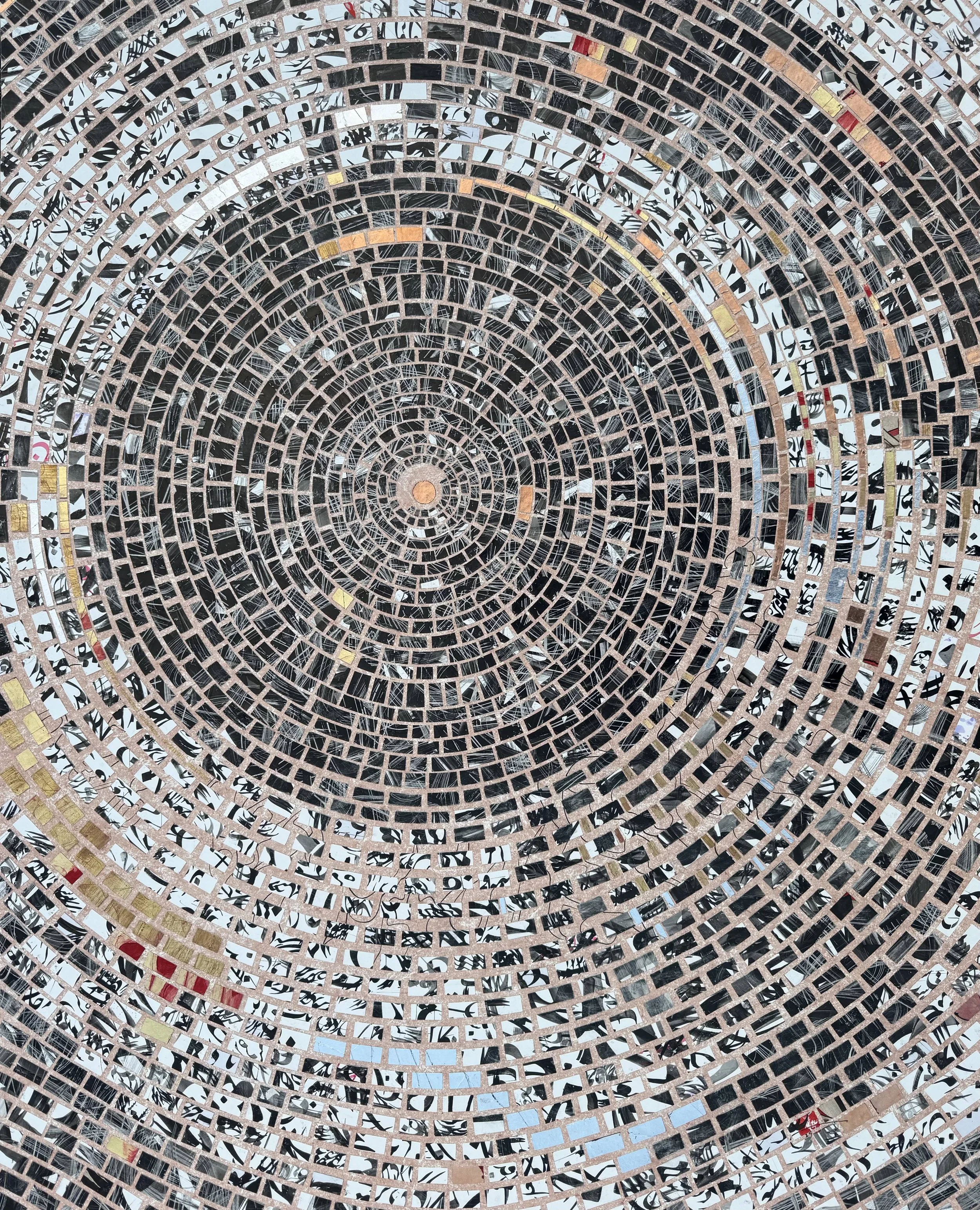  UNIVERSE,  40” x 32”, Gold Leaf, Collage and Japanese Ink on Paper,  $5,000 