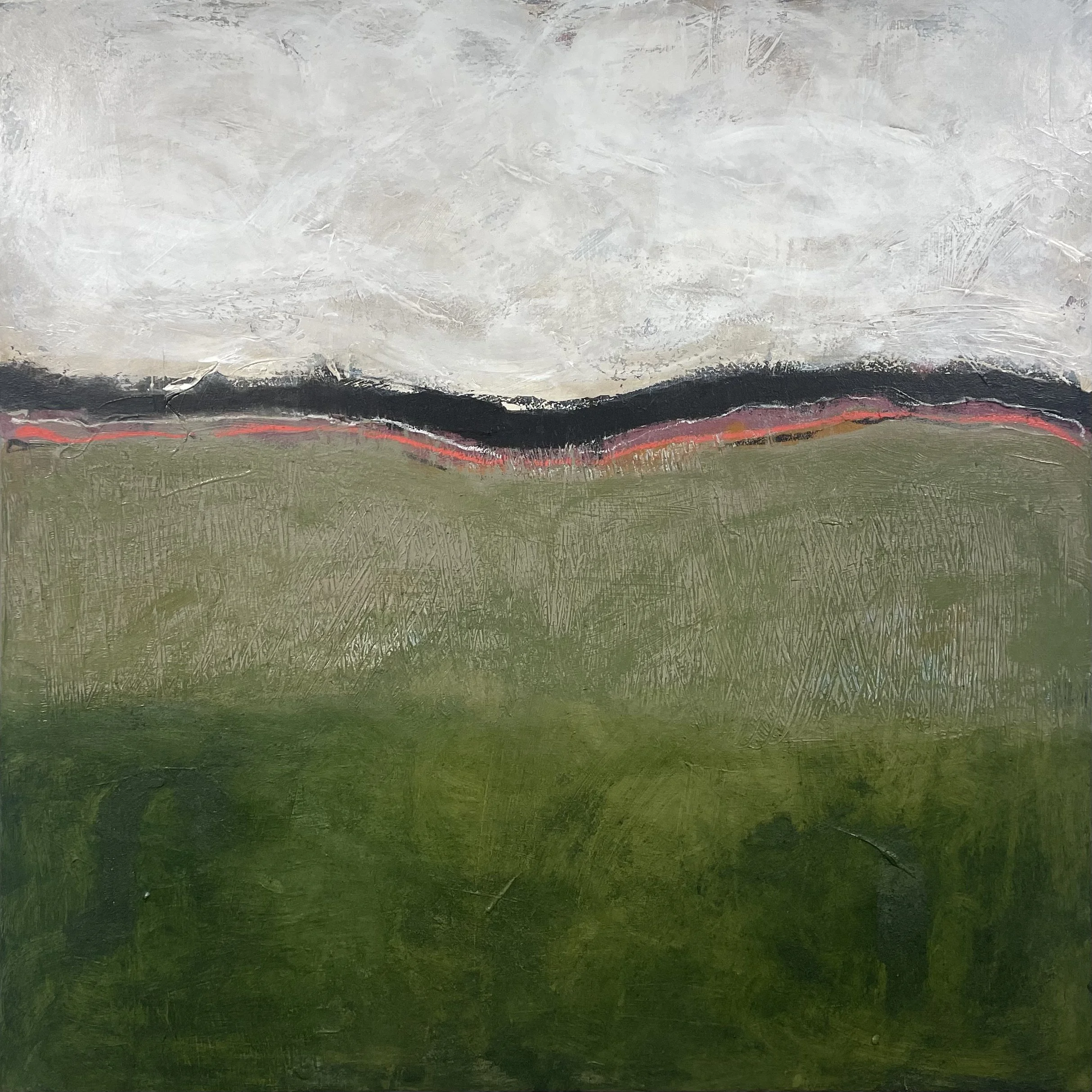   40 Acres , Acrylic and Mixed Media on Canvas, 36 × 36 × 2.5”  $1500 