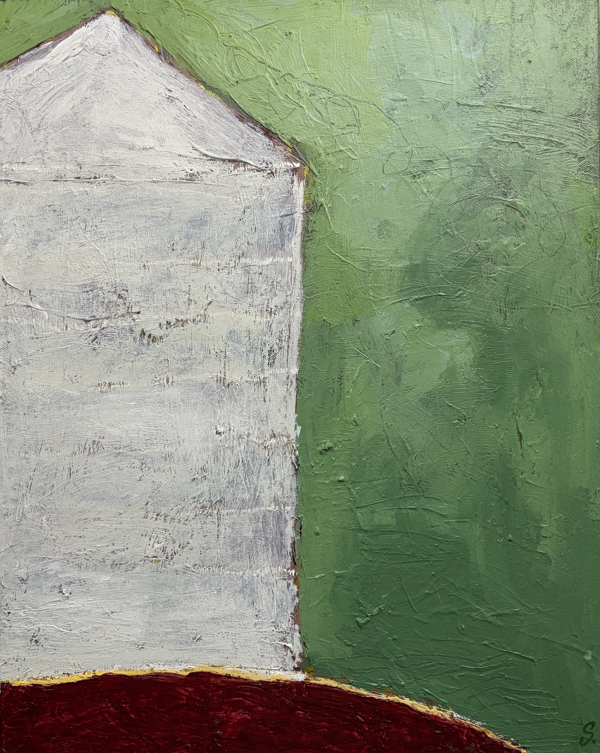   4 O'clock Dinner at Sally's , Acrylic and Mixed Media on Canvas, 20 × 16 × 2.5”  $400 