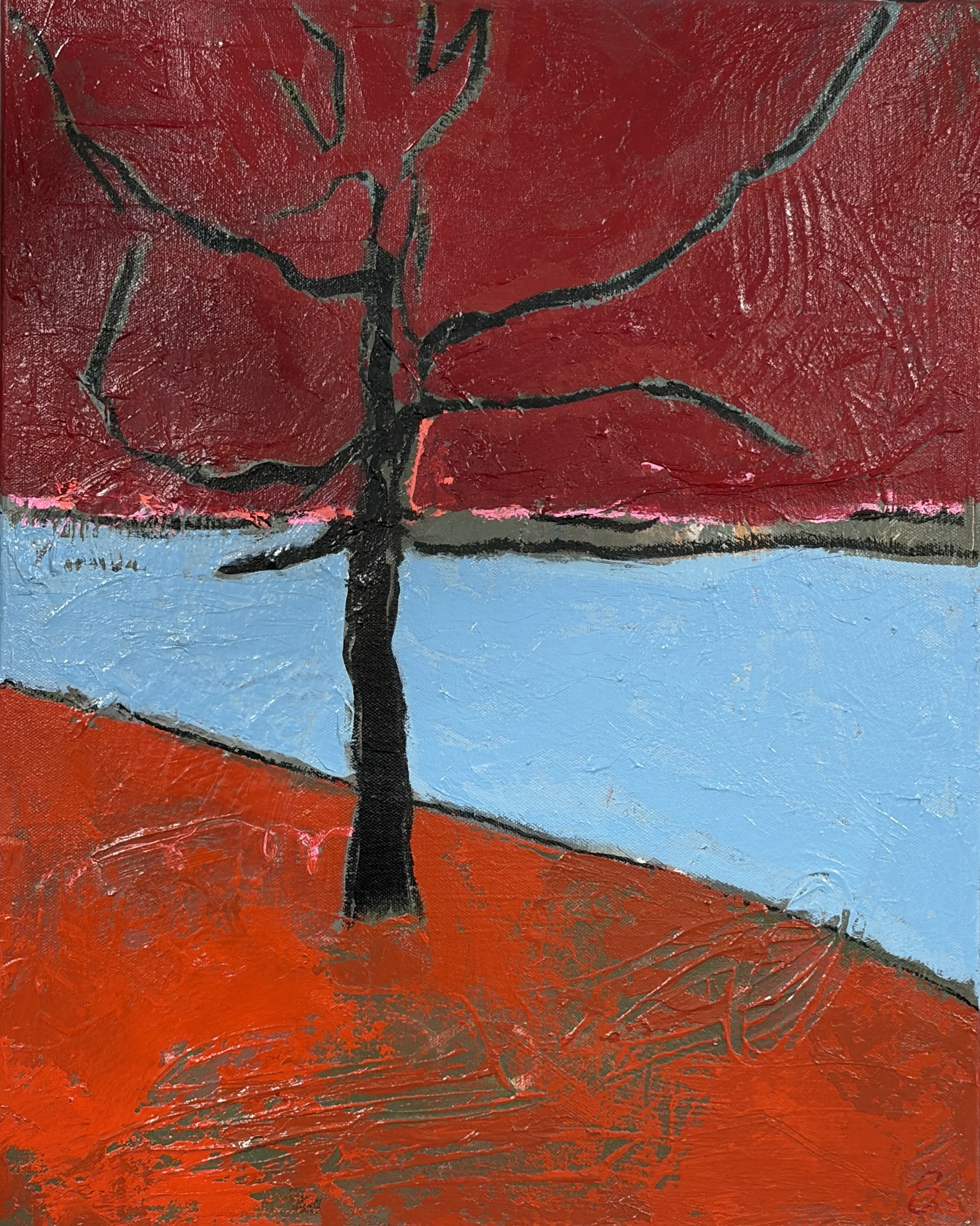   The Apple Doesn’t Fall Far From the Tree , Acrylic and Mixed Media on Canvas, 20 × 16 × 2.5”  $400 