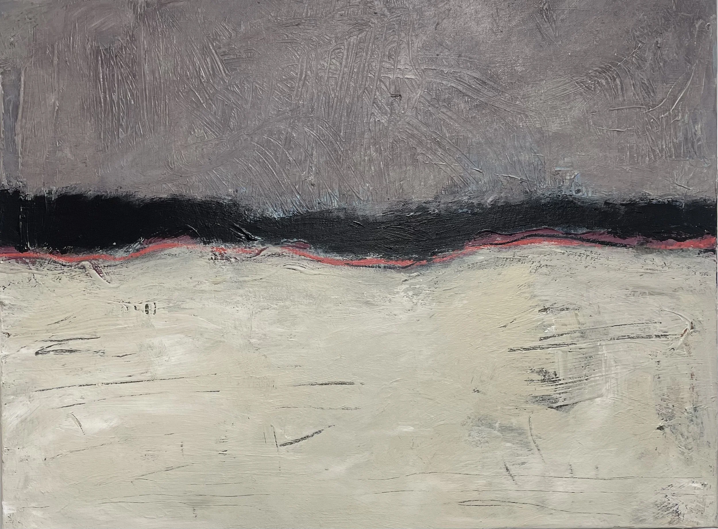   Reservations , Acrylic and Mixed Media on Canvas, 18 × 24 × 2.5”  $500 