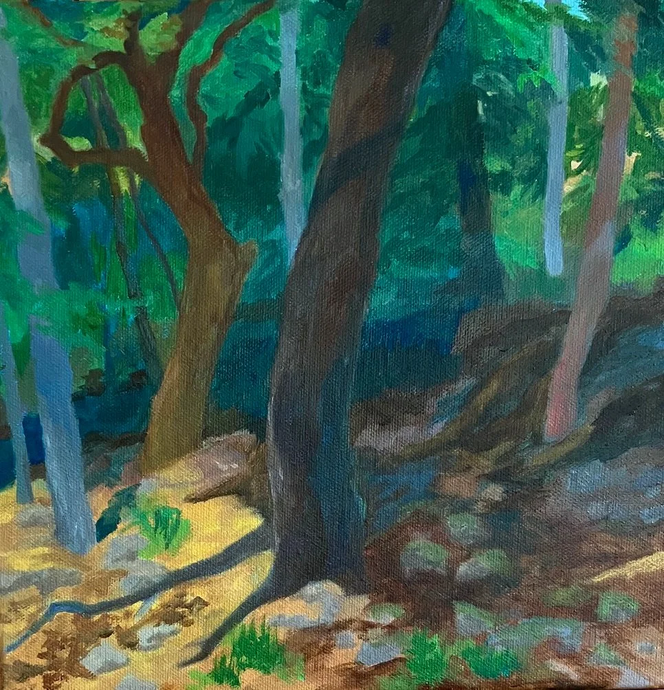   Shaded Woods , Suzanne Brooker,  Oil on Canvas, 10” x  10” $1,000 