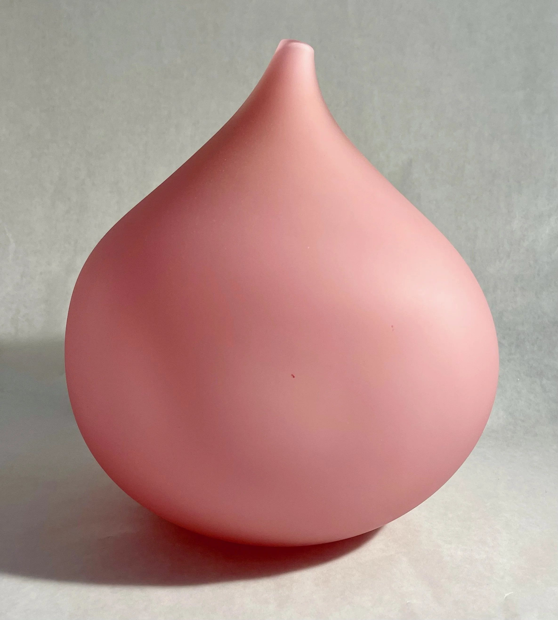   Pink Bellybottle , Paula Stokes,  Blown and Sandblasted Glass, 11” x  10” x 10”  $1,250 