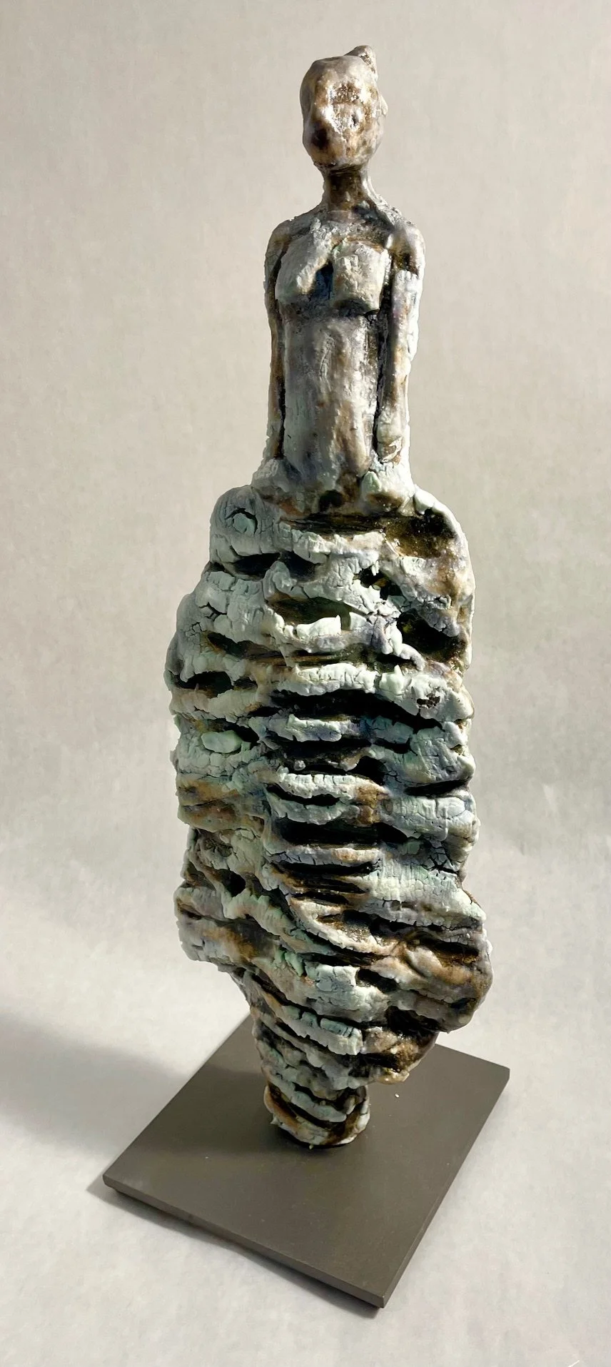   Cycladic Woman , Penny Michel,  Ceramic on Steel Base, 24” x  9” x 3”  $450 
