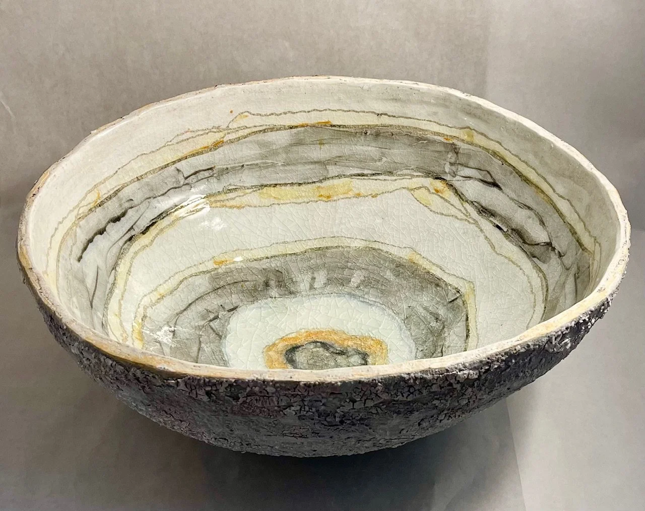   Large Grey Bowl , Penny Michel,  Ceramic, 8” x  19” x 19” $1,200 