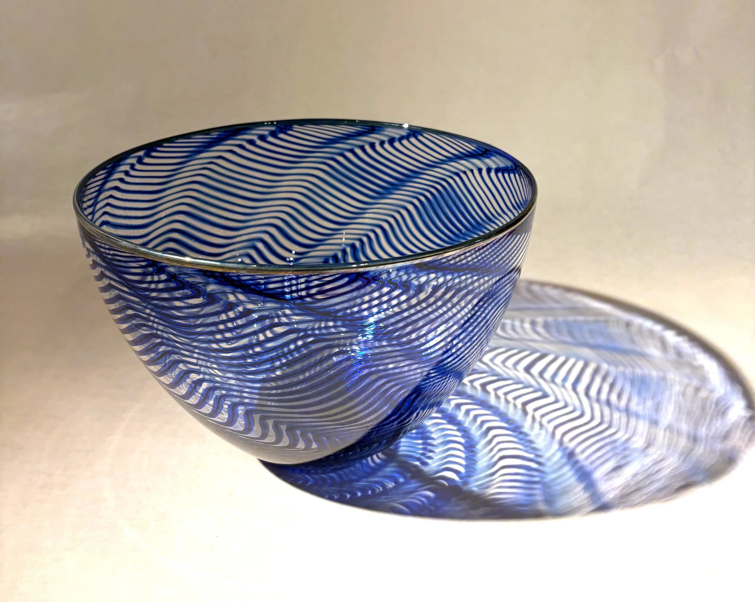   Mikey Cozza , Blue Wave Bowl,  Blown Glass, 6.5” x  9”  x 9” $950 
