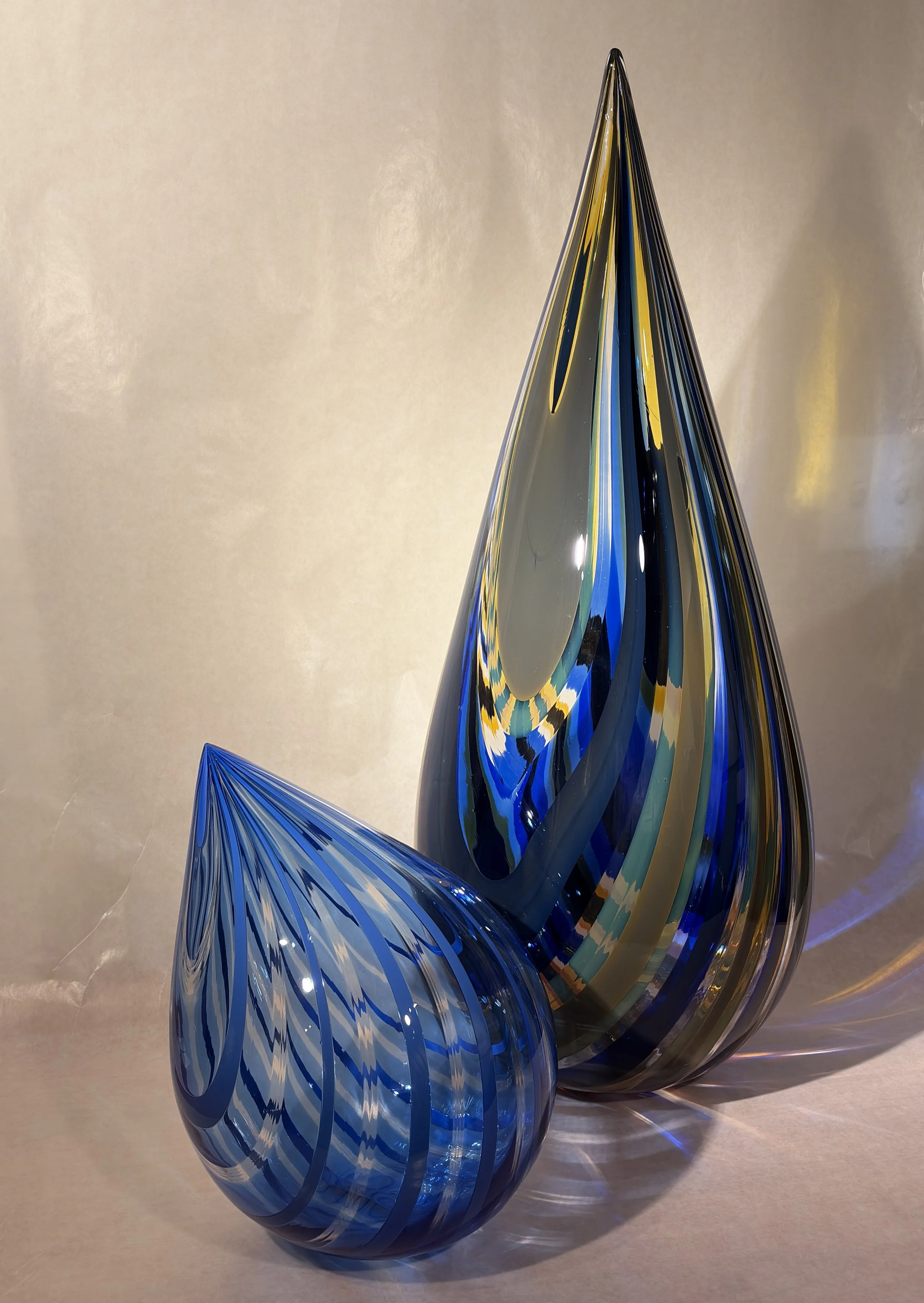   Large Gold Topaz Drop - Mikey Cozza , 2026, Blown Glass, 31” x 12” x 12” $7,500 