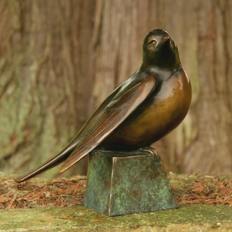   Spring Robin , Georgia Gerber,  Bronze Sculpture, 9.5” x  10” x 6”  $2,100 