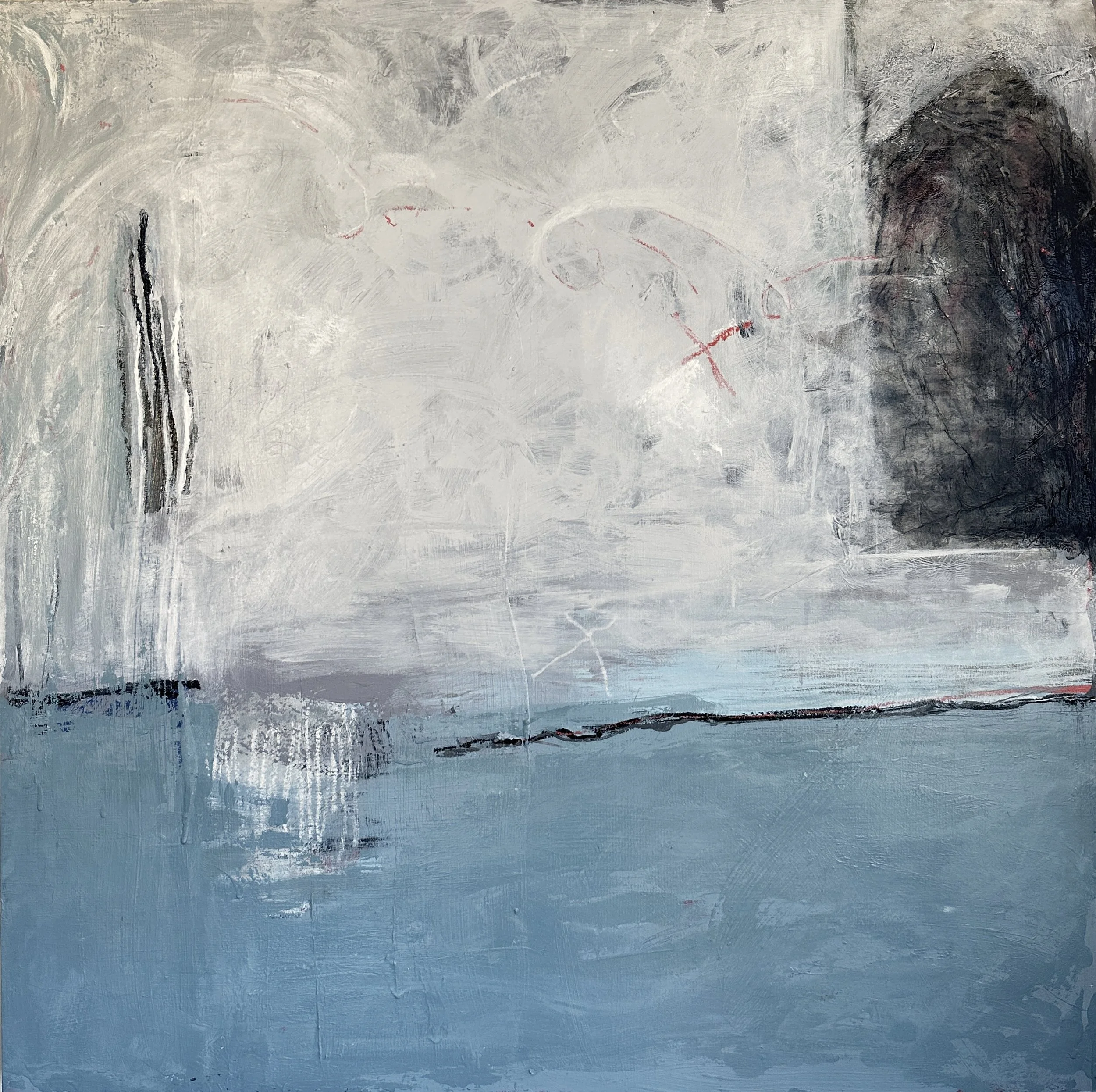   Fixer Upper - Sherrie Newman , 2025, acrylic and mixed media on canvas, 36” x 36” $1,500 