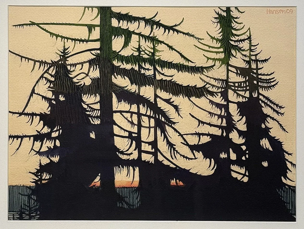   Winter Sunset 2009 , Art Hansen,  Watercolor on Paper,  10” x  14”,  $1,650 