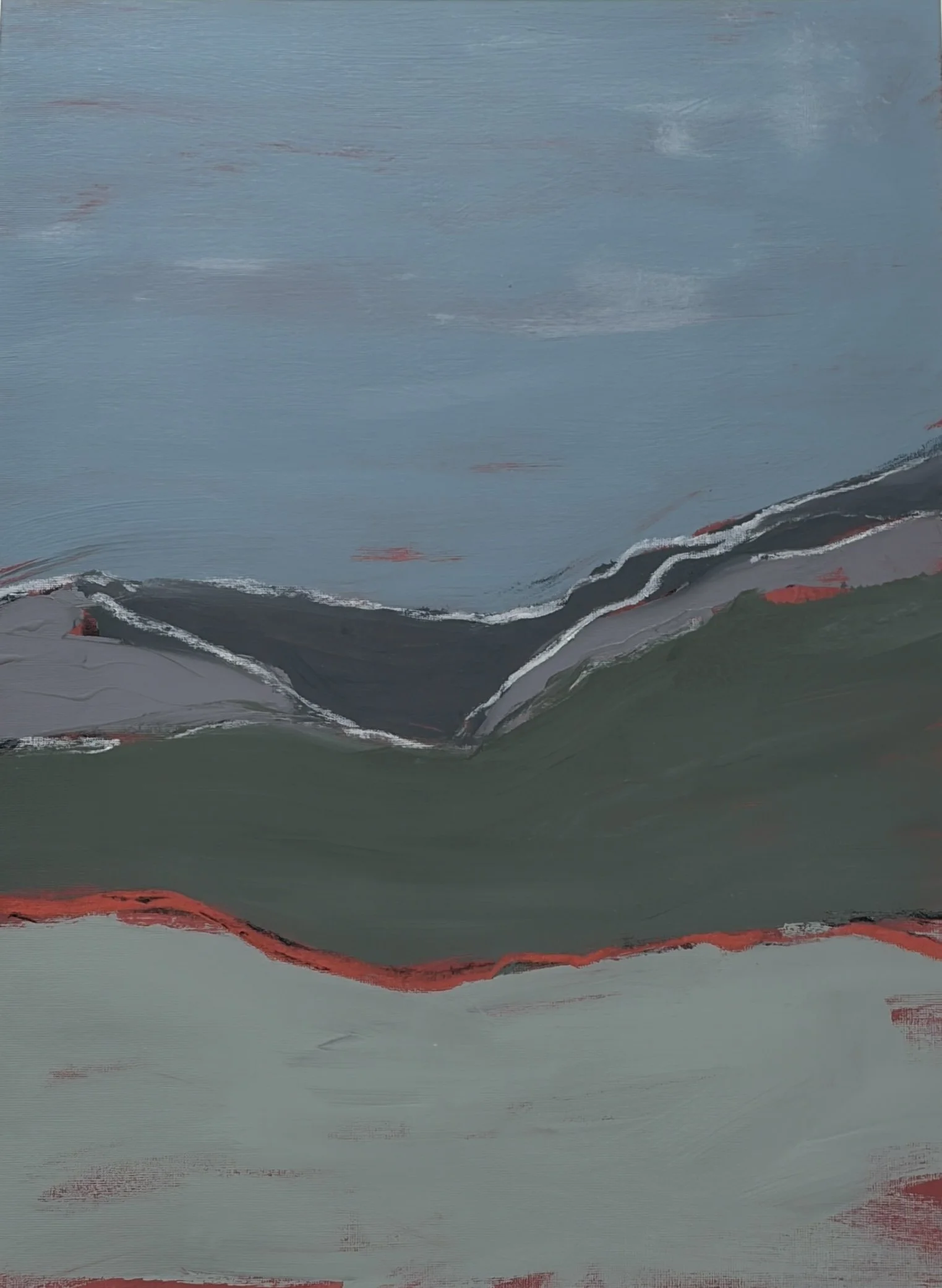   Exploration of a Landscape #3 , Sherrie Newman,  Acrylic paint on paper,  20” x  14” framed 28 × 22”,  $600 