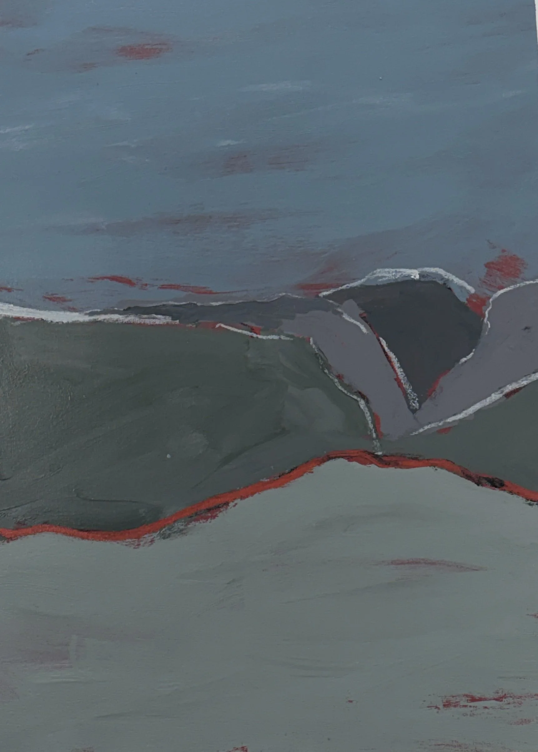   Exploration of a Landscape #5 , Sherrie Newman,  Acrylic paint on paper,  20” x  14” framed 28 × 22”,  $600 