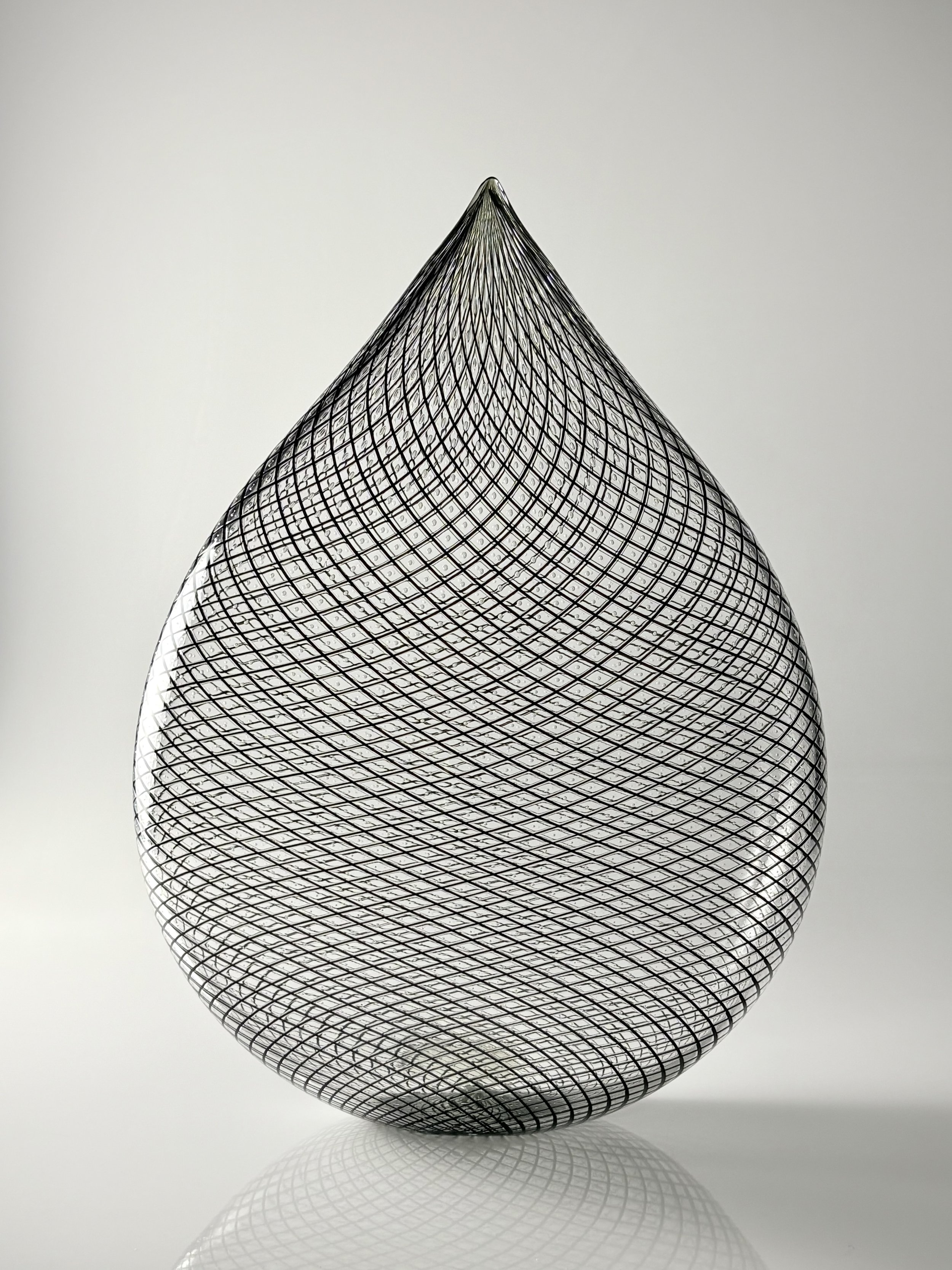   Black Raindrop , Mikey Cozza,  Blown Glass, 11” x  11” x 4”  $900 