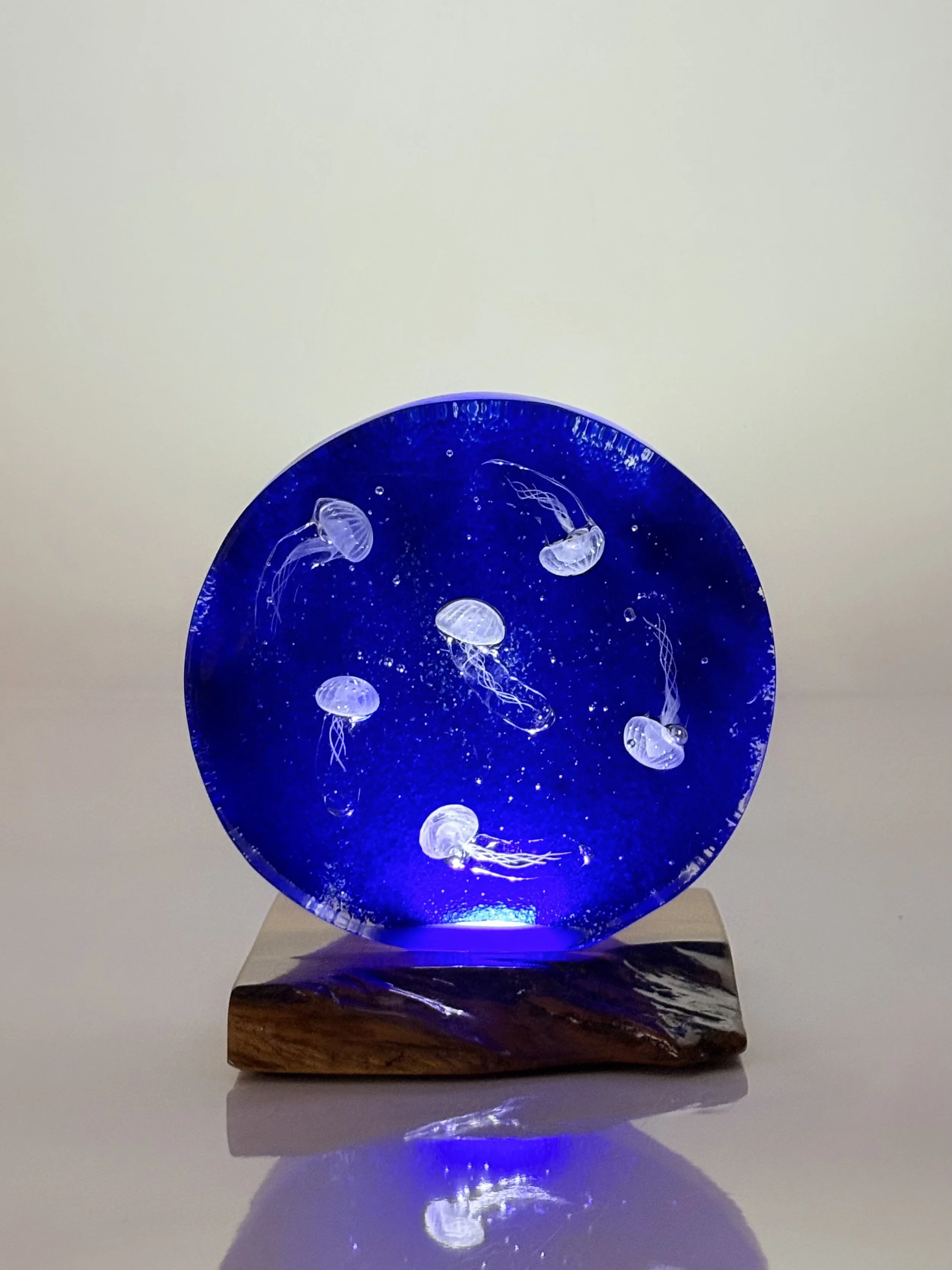   Deep Dive Jellyfish , Mikey Cozza,  Hot Sculpted Glass, 10” x  8” x 11”  $1800 