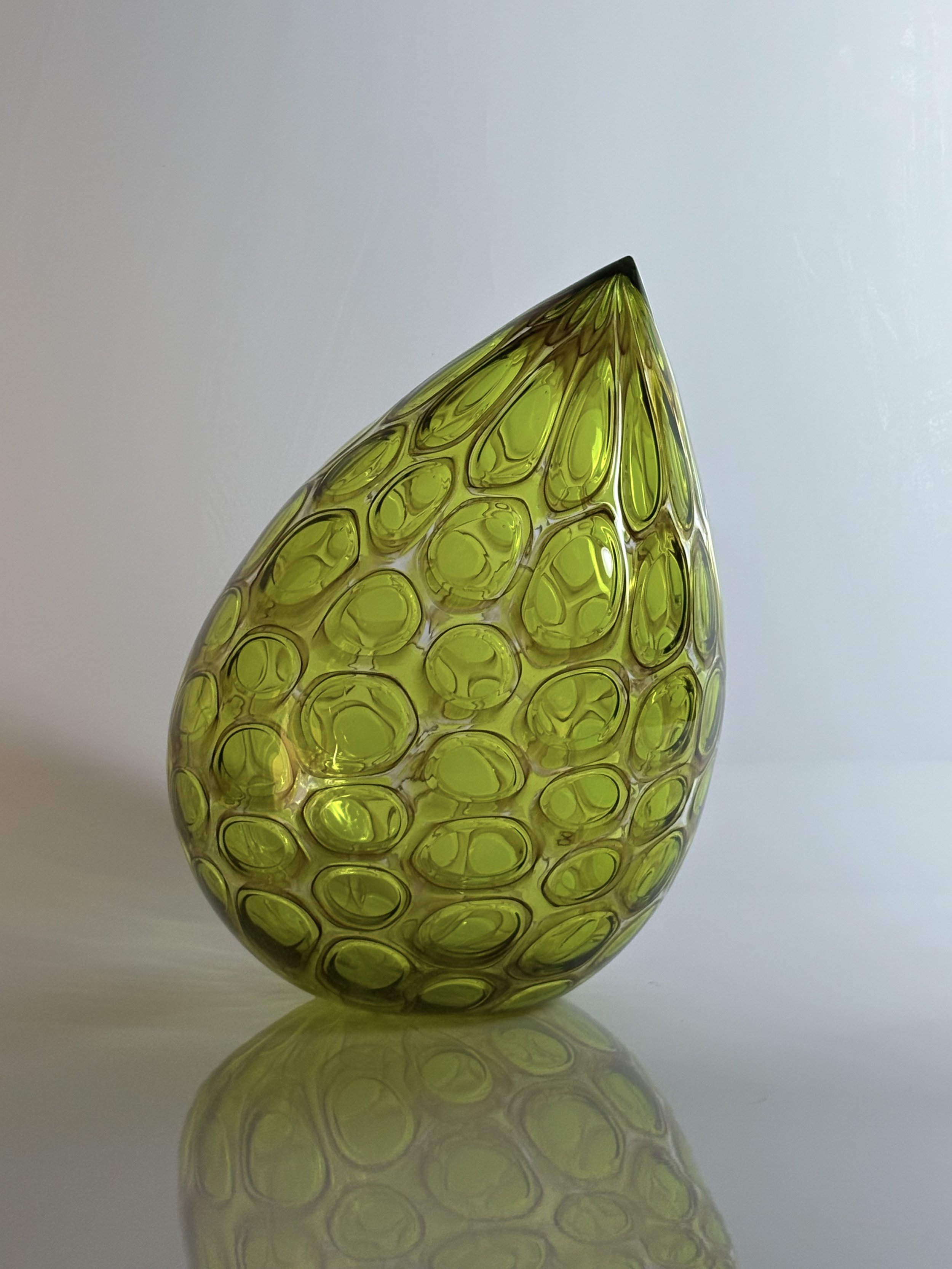   Emerald Green Raindrop , Mikey Cozza,  Blown Glass, 14” x  10”  $2200 