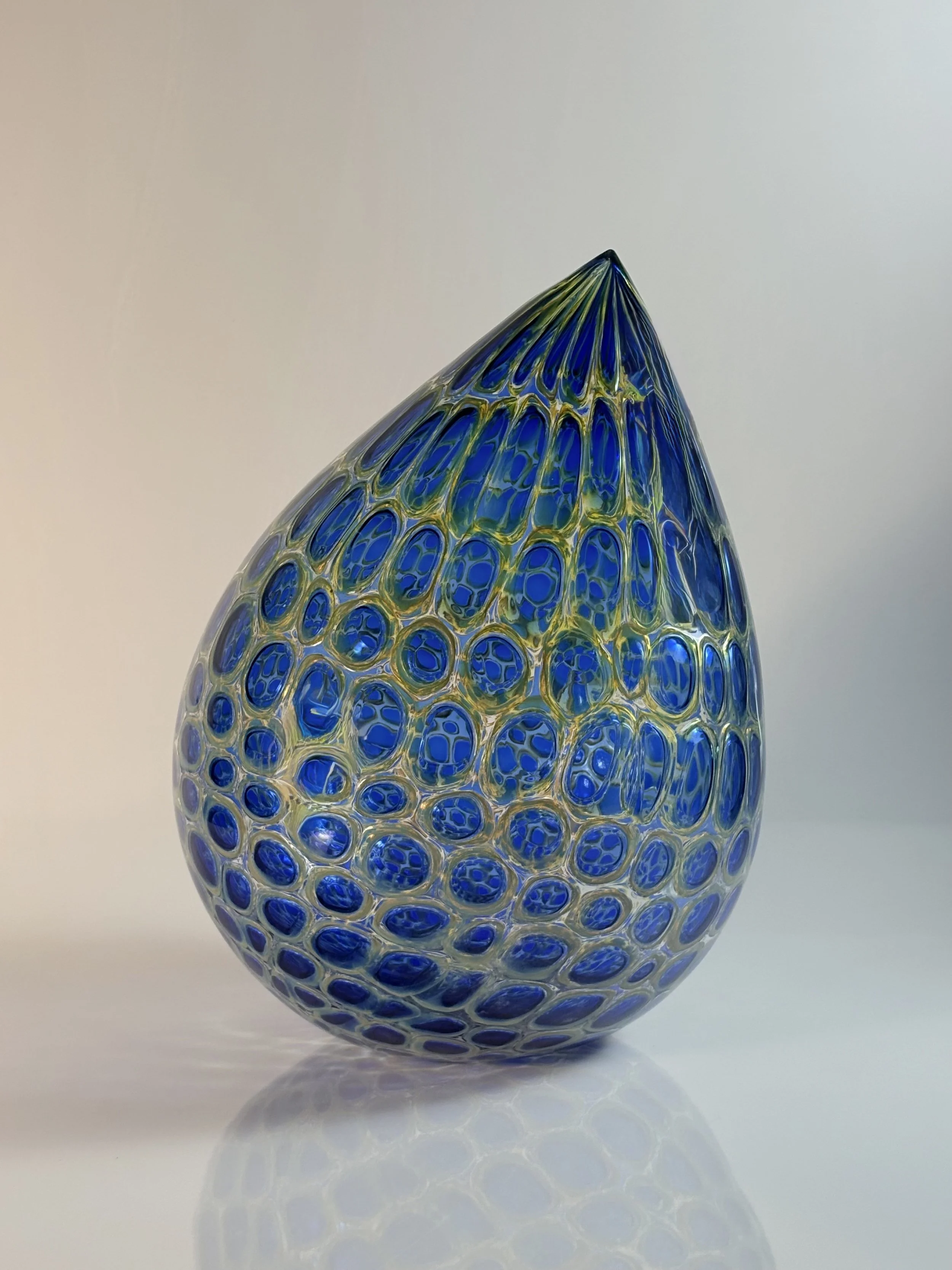   Ocean Blue Raindrop , Mikey Cozza,  Blown Glass, 17” x  12”  $5,500 