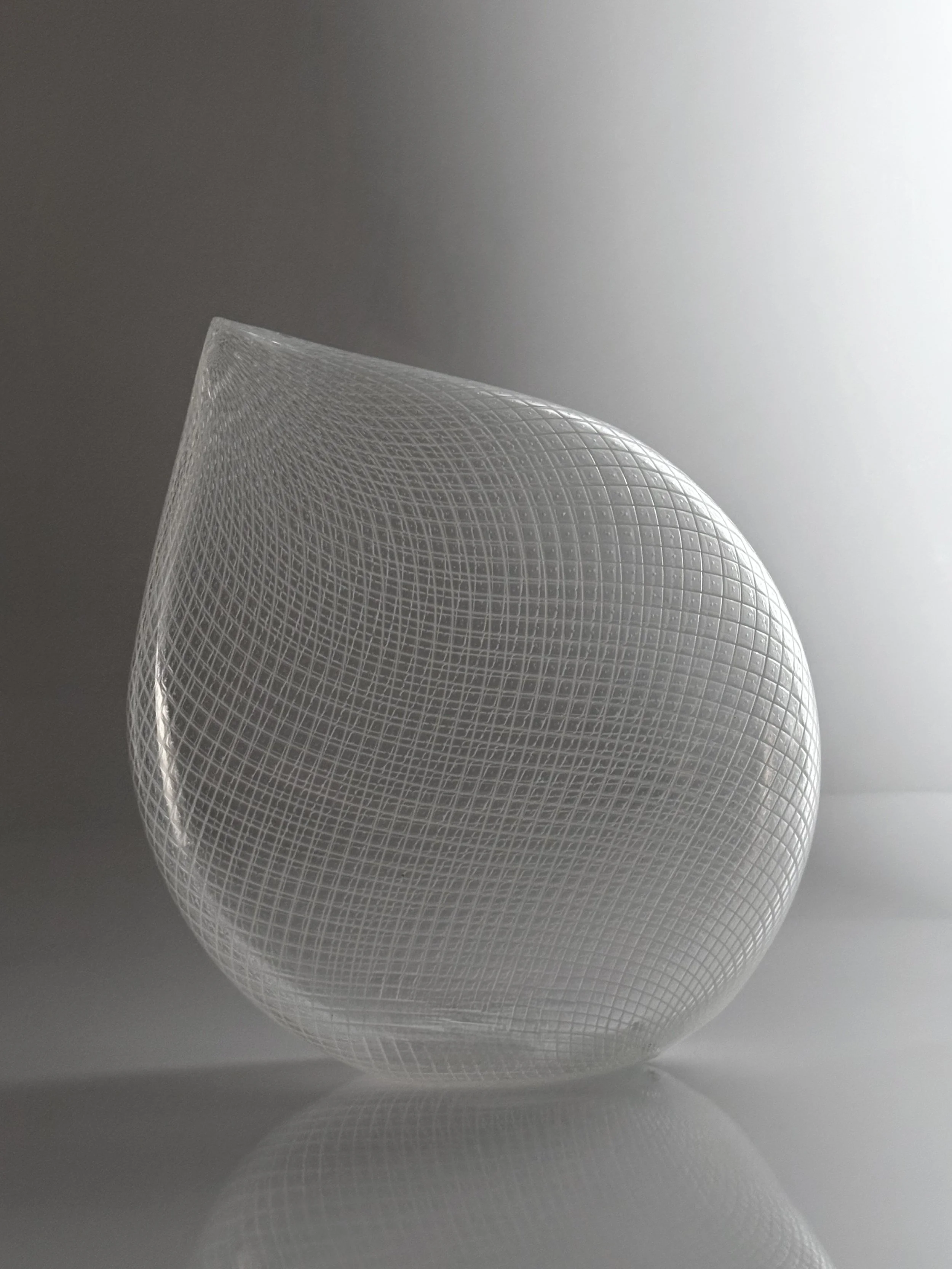   White Lace , Mikey Cozza,  Blown Glass, 12” x  14” x 3.5”  $2200 