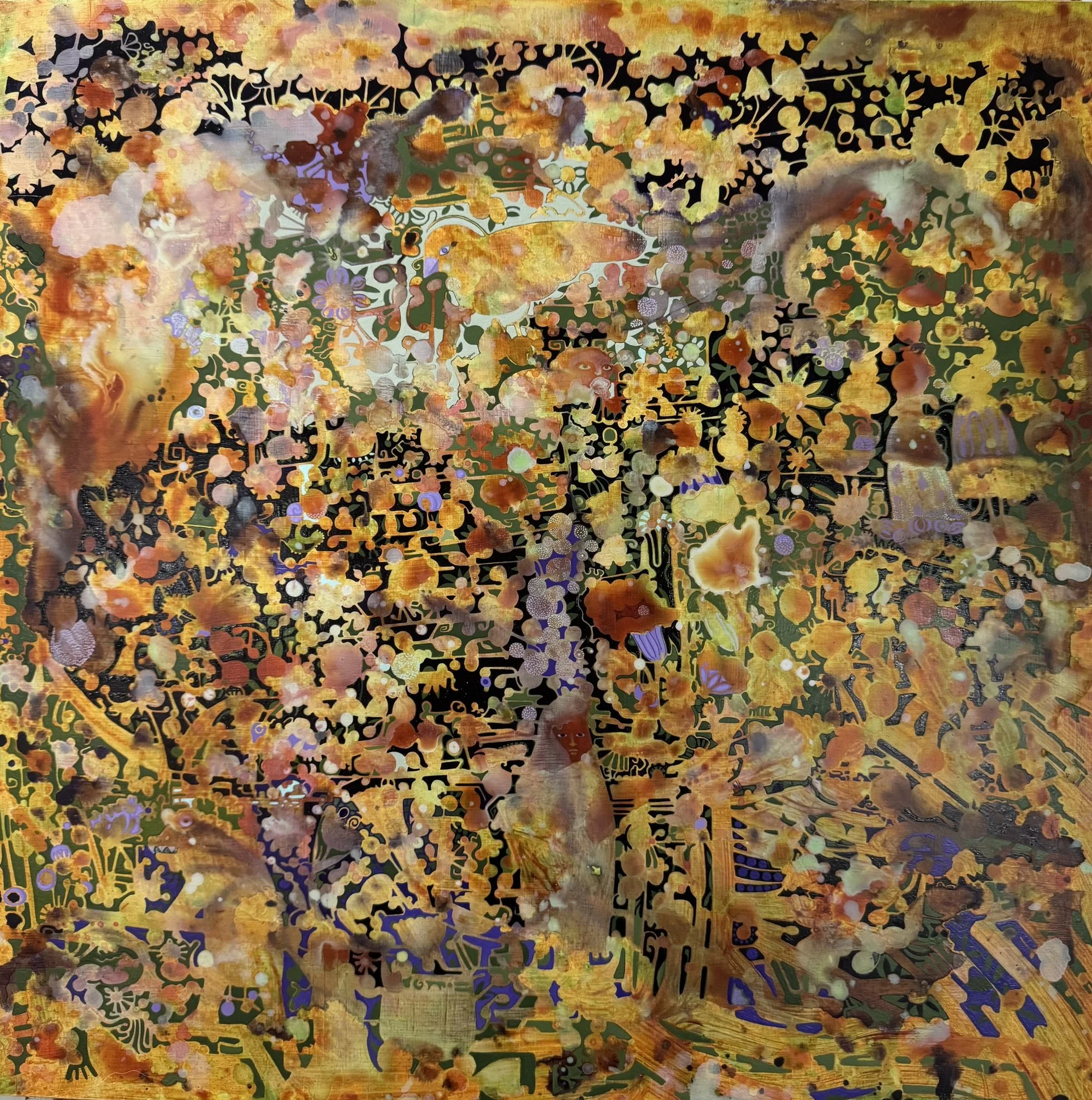   Abundantia,  Cathie Joy Young,  Acrylic on Wood Panel,  20 × 20 × 2”  $2,400 