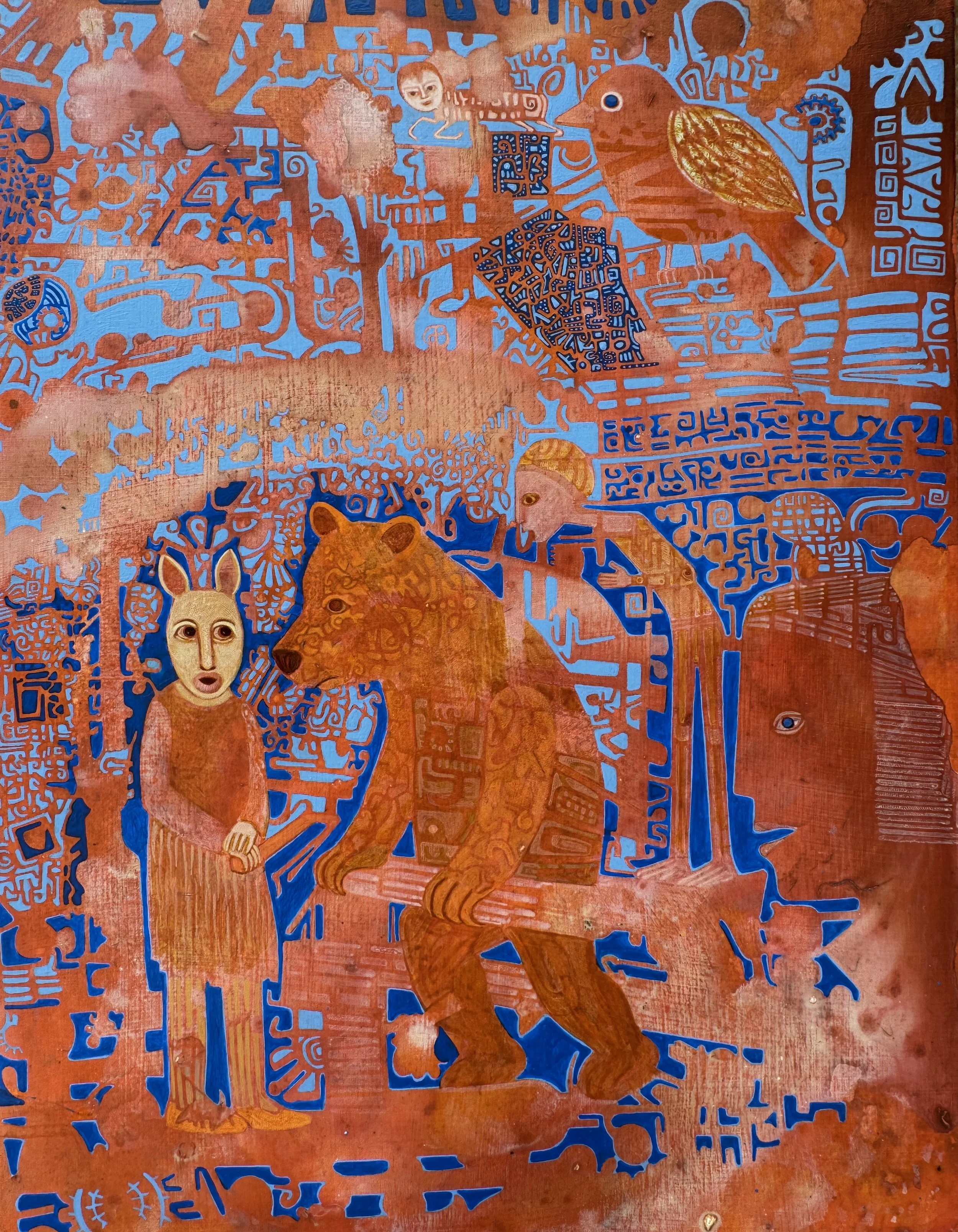   Bear Witness,  Cathie Joy Young,  Acrylic on Wood Panel,  14 × 11 × 2”  $1,000 