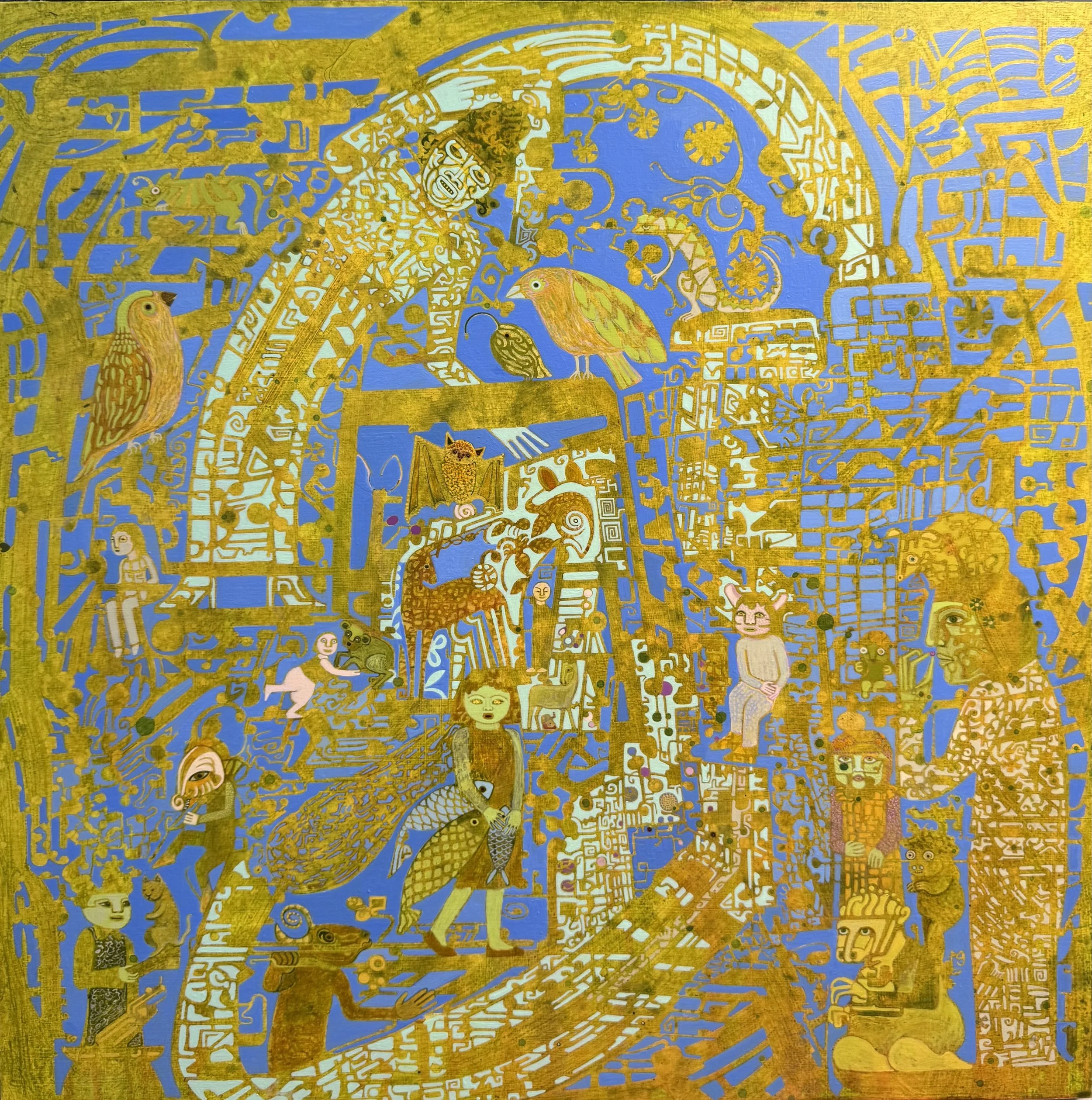   The Golden Mean,  Cathie Joy Young,  Acrylic on Wood Panel,  20 × 20 × 2”  $2,400 