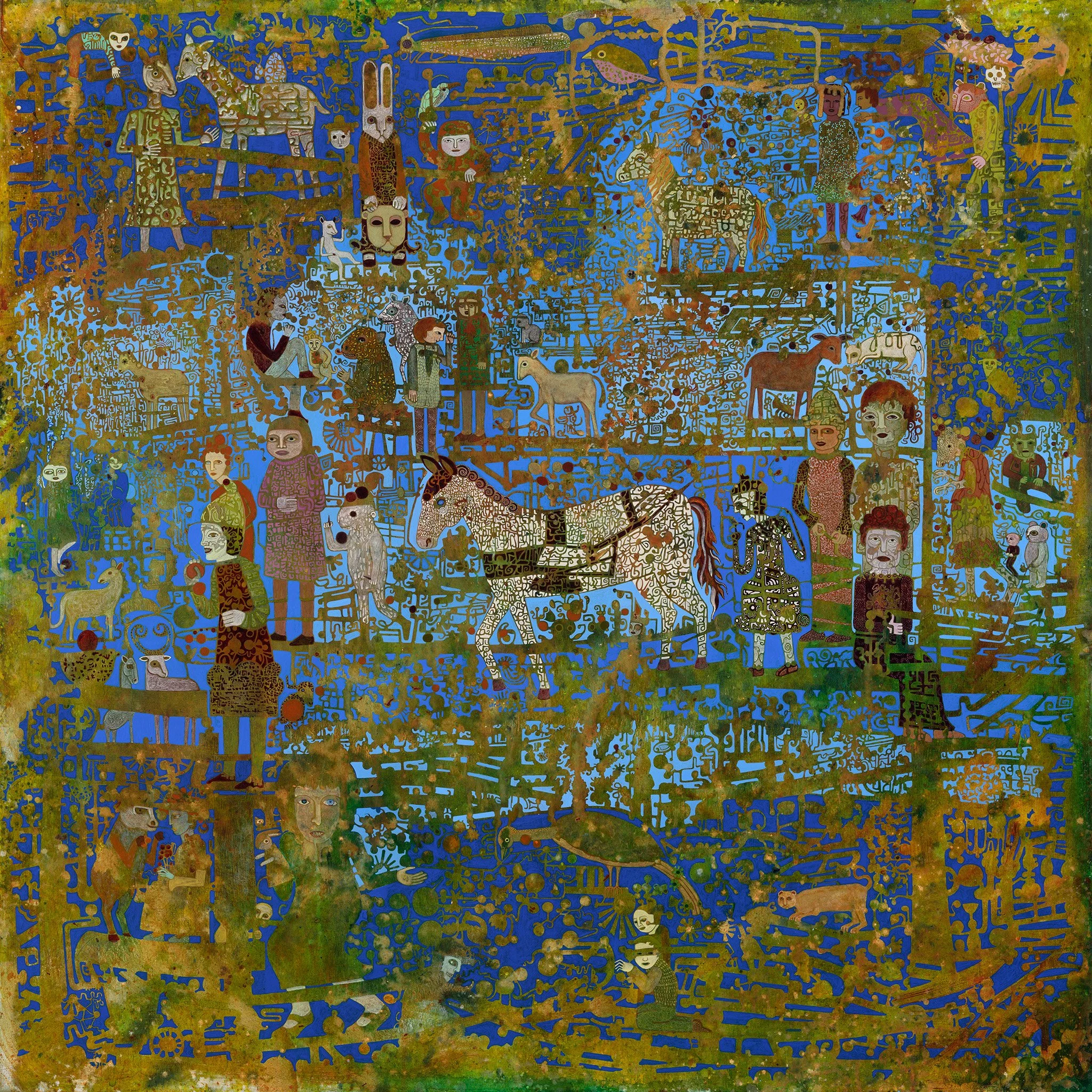   Year of the Fire Horse,  Cathie Joy Young,  Acrylic on Wood Panel,  48 × 48 × 2”  $10,000 