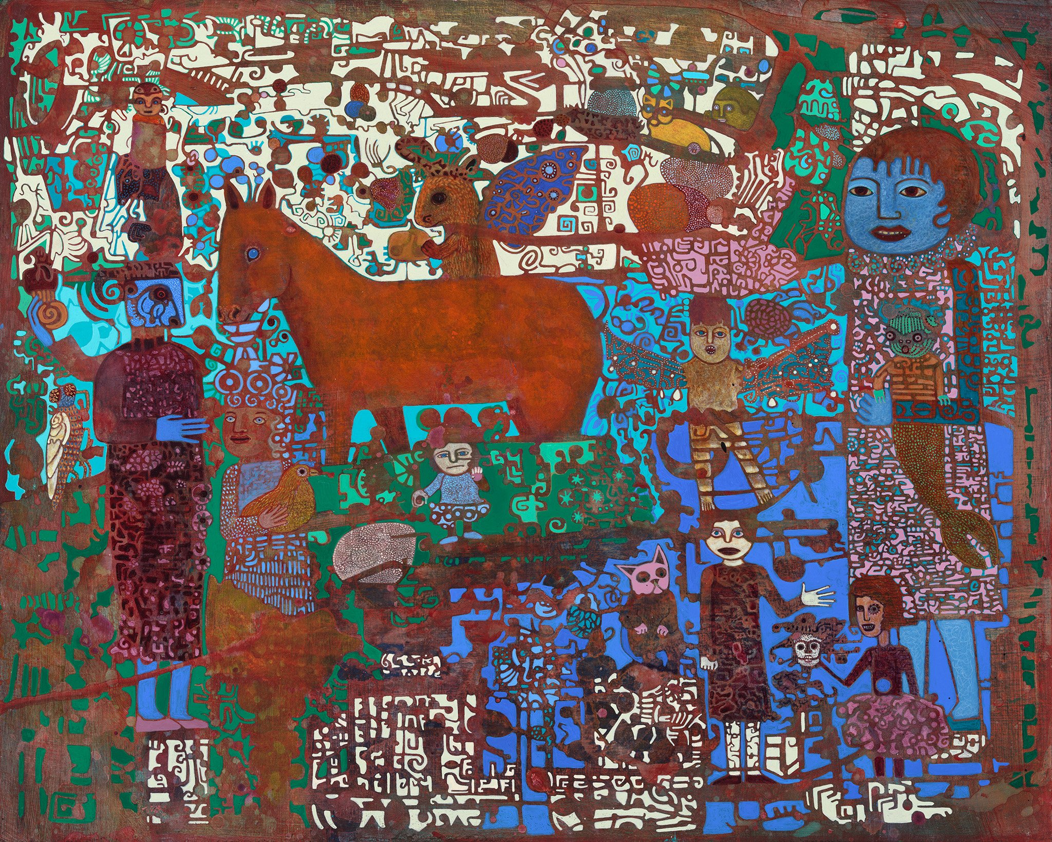   This Blue Corner,  Cathie Joy Young,  Acrylic on Wood Panel,  16 × 20 × 2”  $2,400 