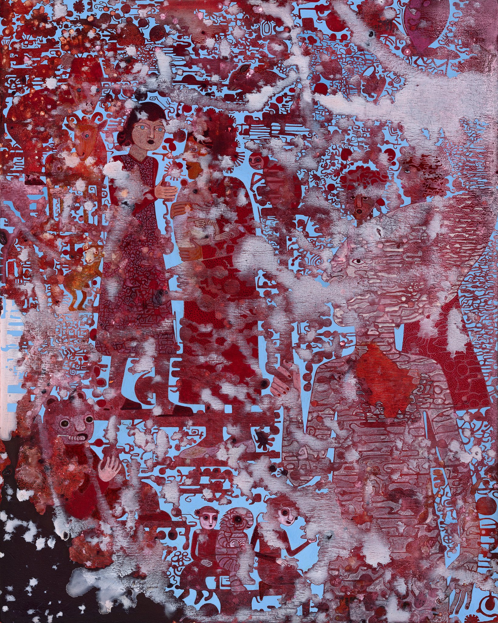   Breath of Osiris,  Cathie Joy Young,  Acrylic on Wood Panel,  20 × 16 × 2”  $2,400 