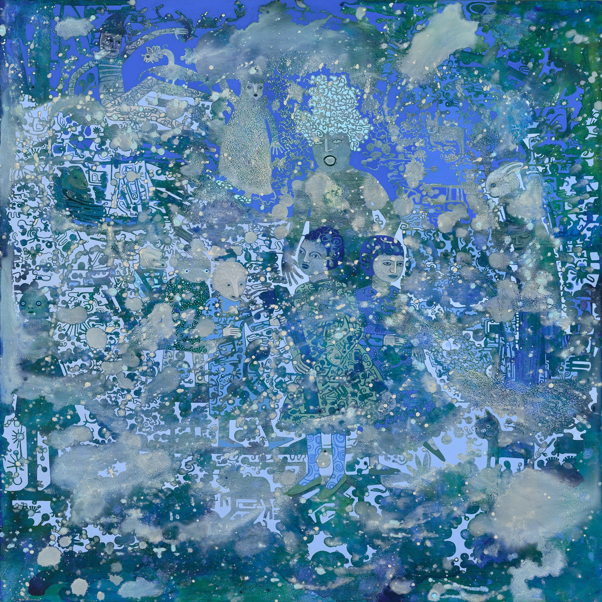   Breath of Heimdall,  Cathie Joy Young,  Acrylic on Wood Panel,  24 × 24 × 2”  $3,700 