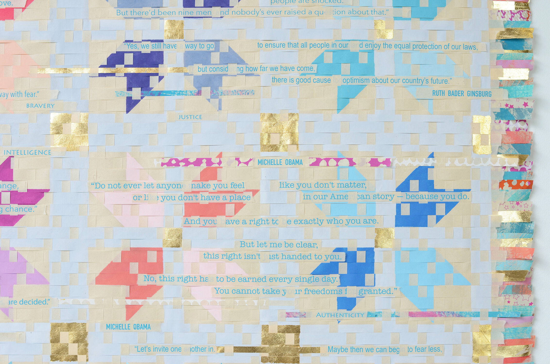 Raleigh’s Choice , detail Artwork inspired by the Sister’s Choice quilt pattern