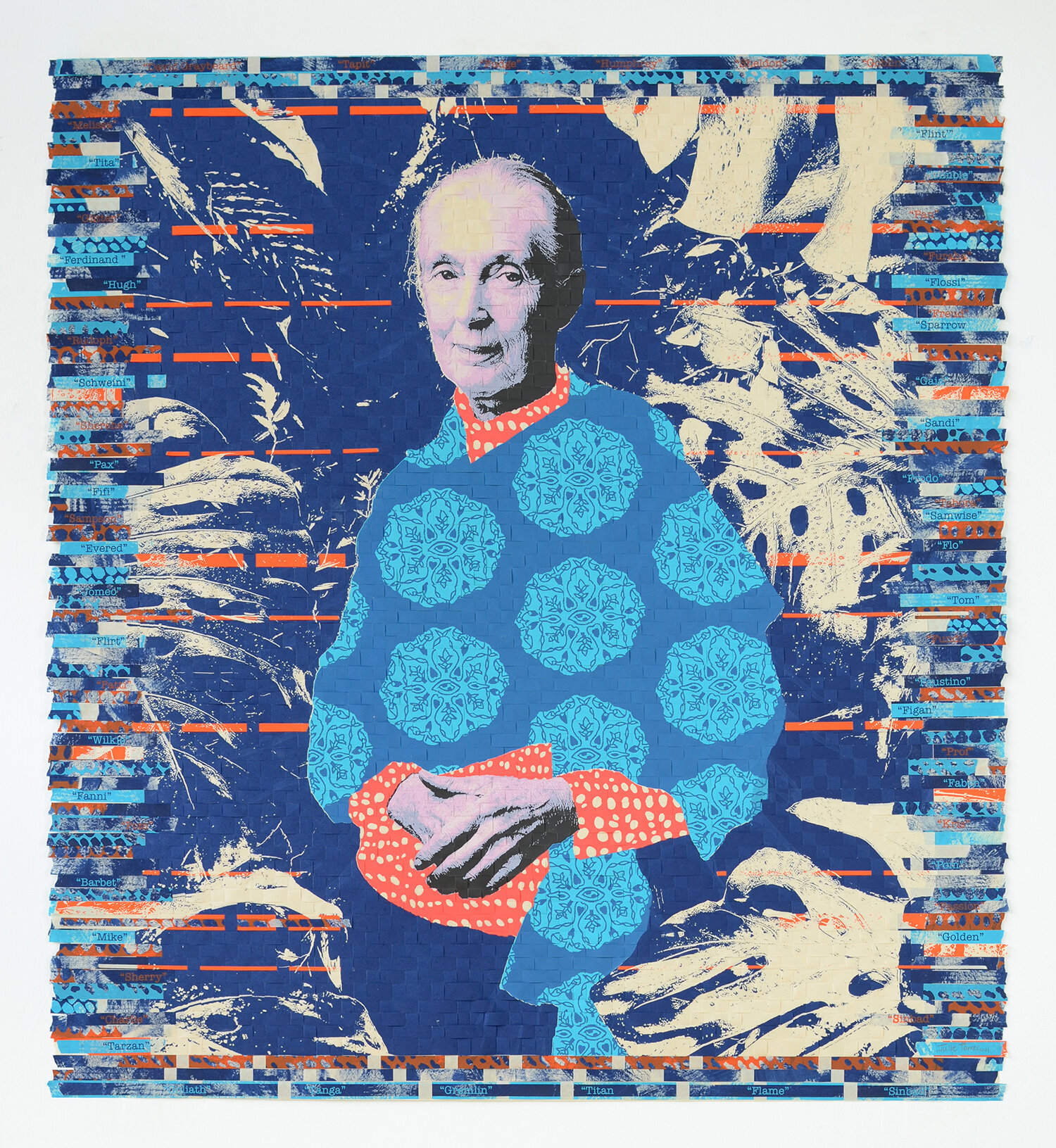 Ambassador of Peace , 2021 Woven screenprint 36.5 x 34 inches (framed) Sold