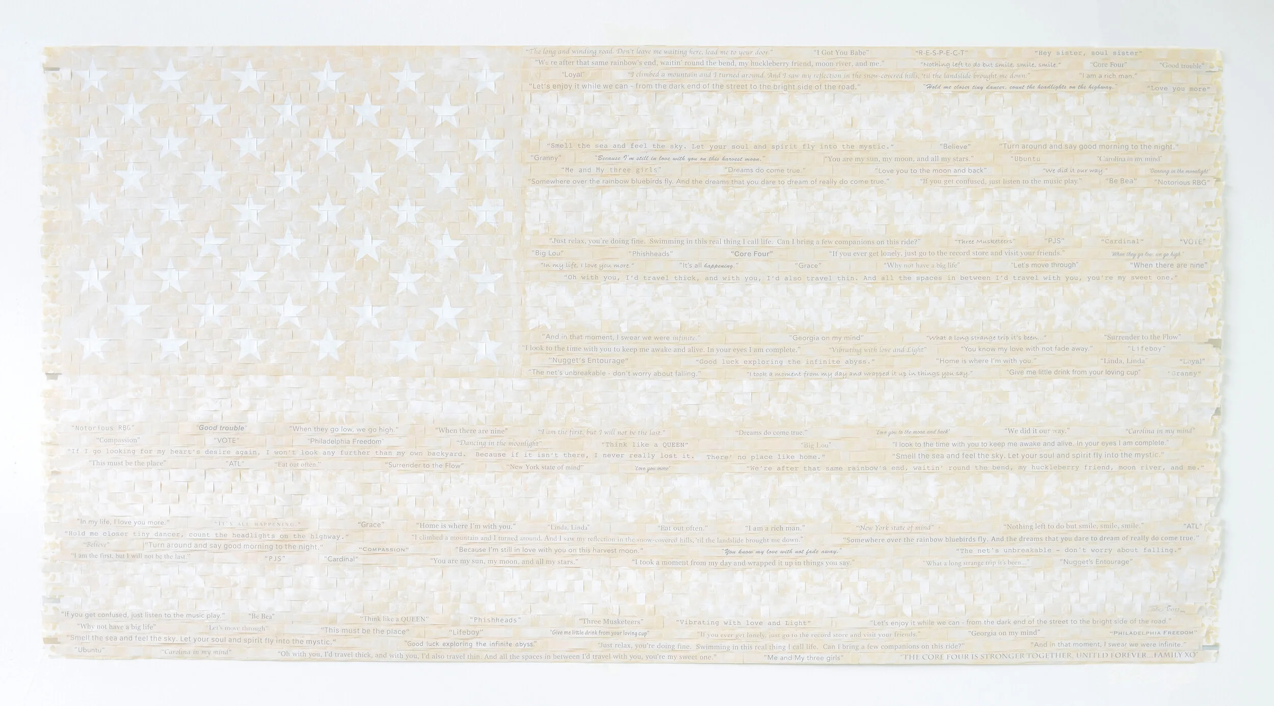    White Flag  , 2021  Mixed media  31 x 55 inches (framed)  Commission 