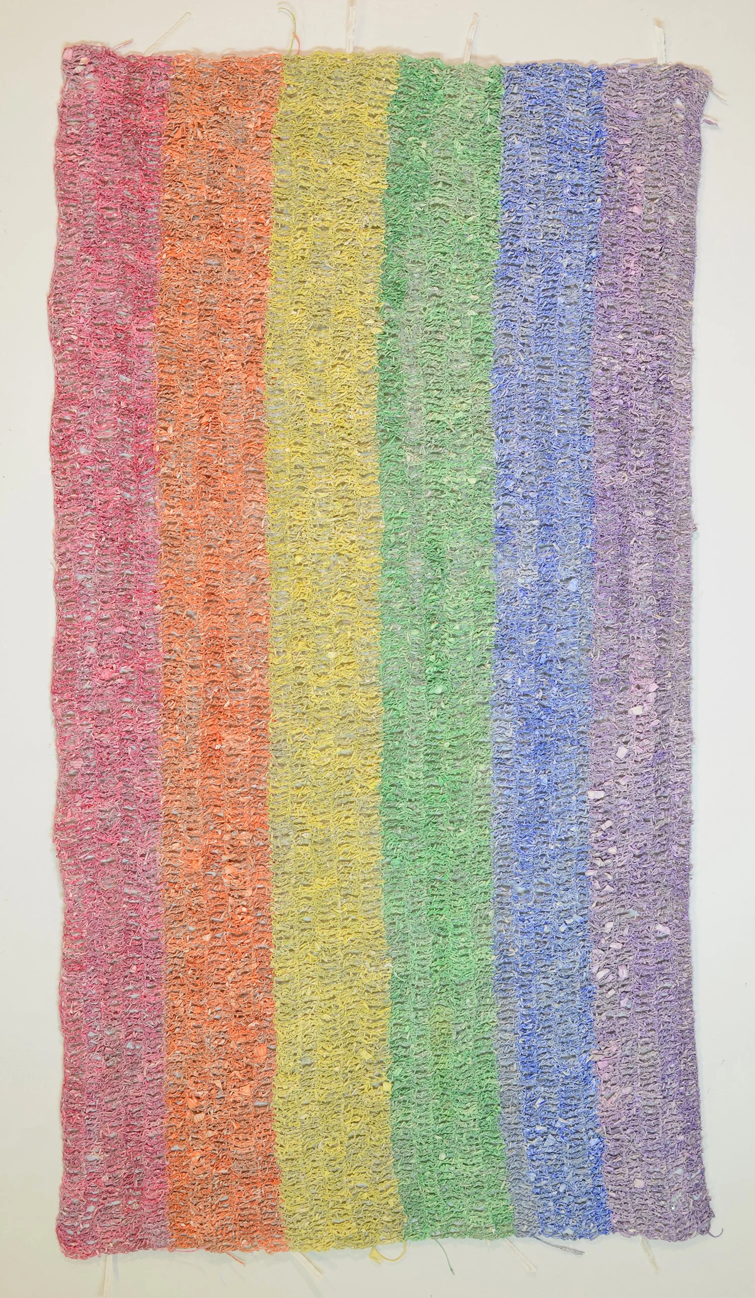    Love Is Love Is Love  , 2025  Crocheted paper from constitutional law treatise  71 × 35 inches (framed)  Available, inquire  here  