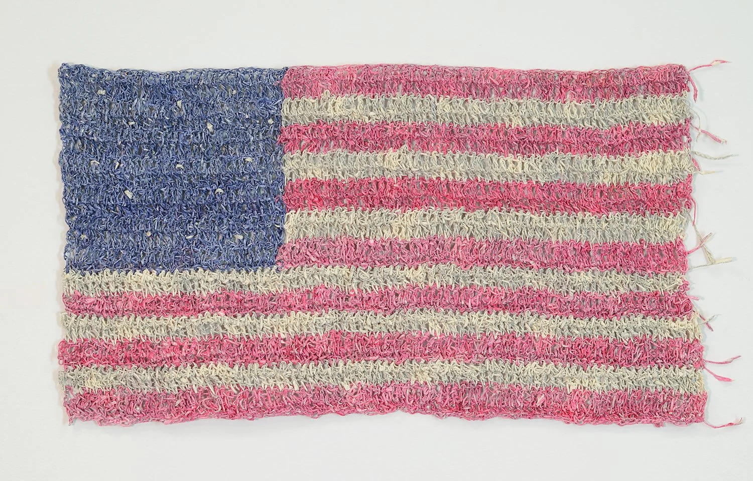    Old Glory  , 2023  Crocheted paper from constitutional law treatise  23.25 x 34.75 inches (framed)  SOLD 