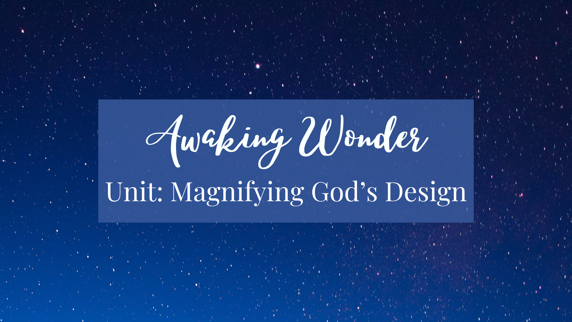Awaking Wonder Unit: Magnifying God's Design