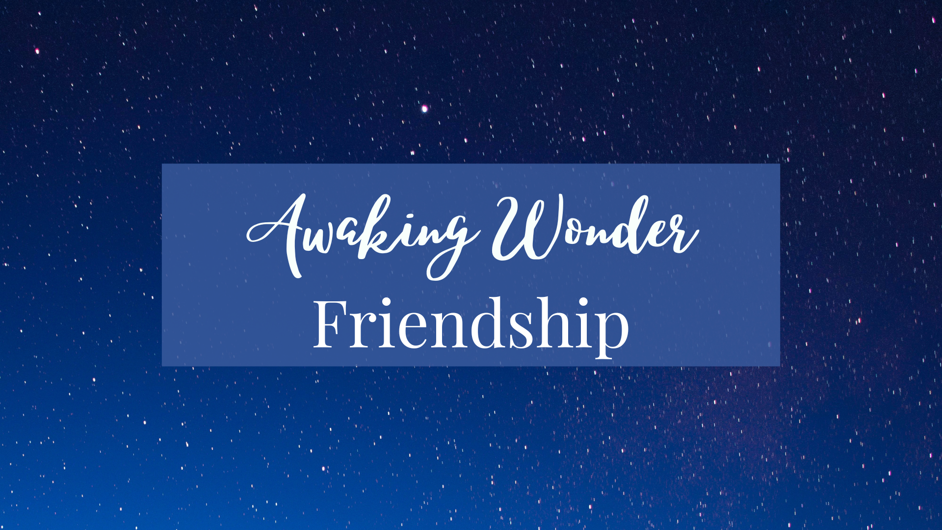 Awaking Wonder Unit: Friendship