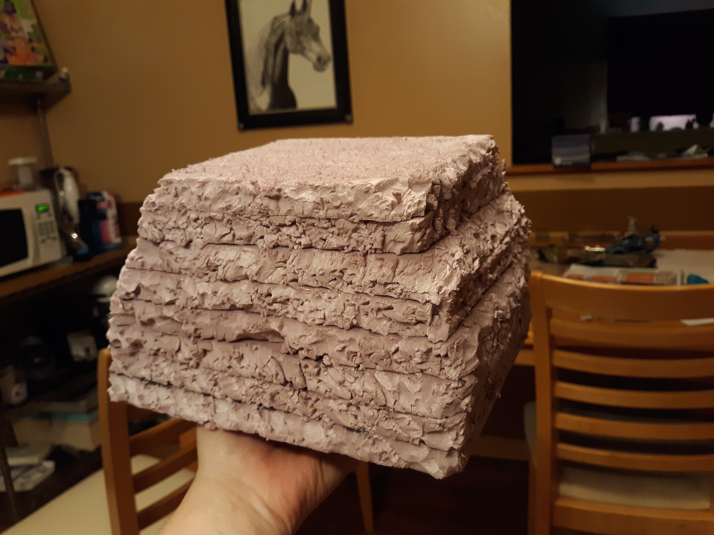 The bluff glued and carved