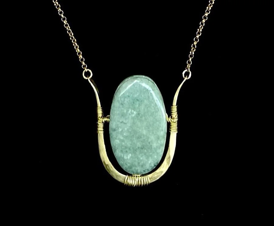 Hathor Talisman with Light Green Jade 🌿

GREEN JADE ~

🌞 represents happiness and harmony in business and family relations, teaching one to allow joy in one&rsquo;s life

👑 Helps heal scarcity-mindedness, fear of money, fear of poverty, avarice, g